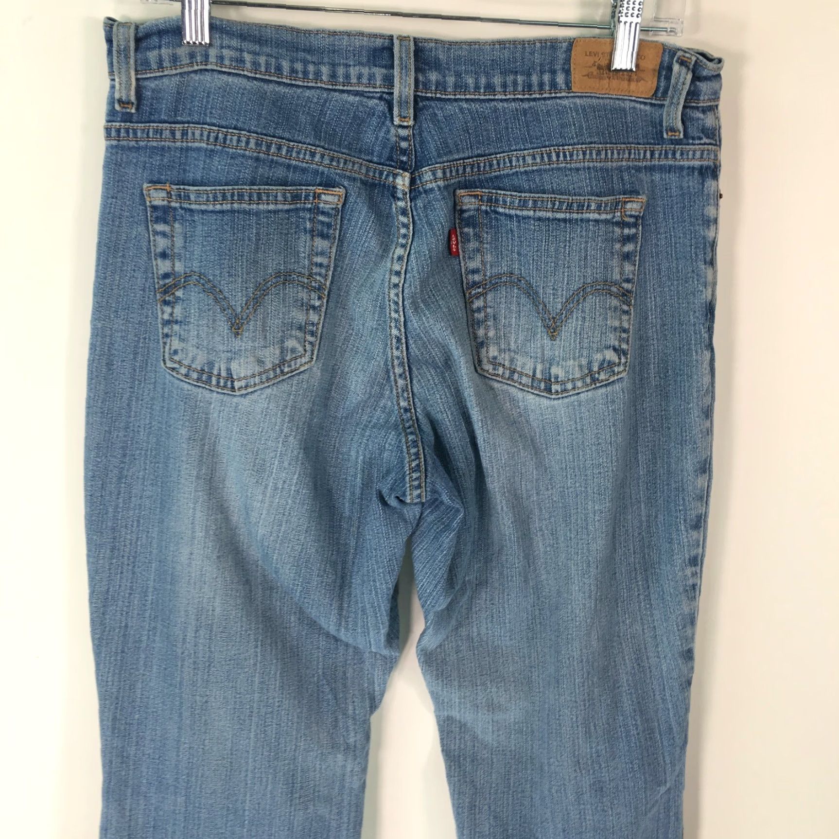 Denime Levis 550 Womens Casual Flat Front Relaxed Boot Cut Blue Denim Jeans Size 10 Size 32" / US 10 / IT 46 - 4 Thumbnail
