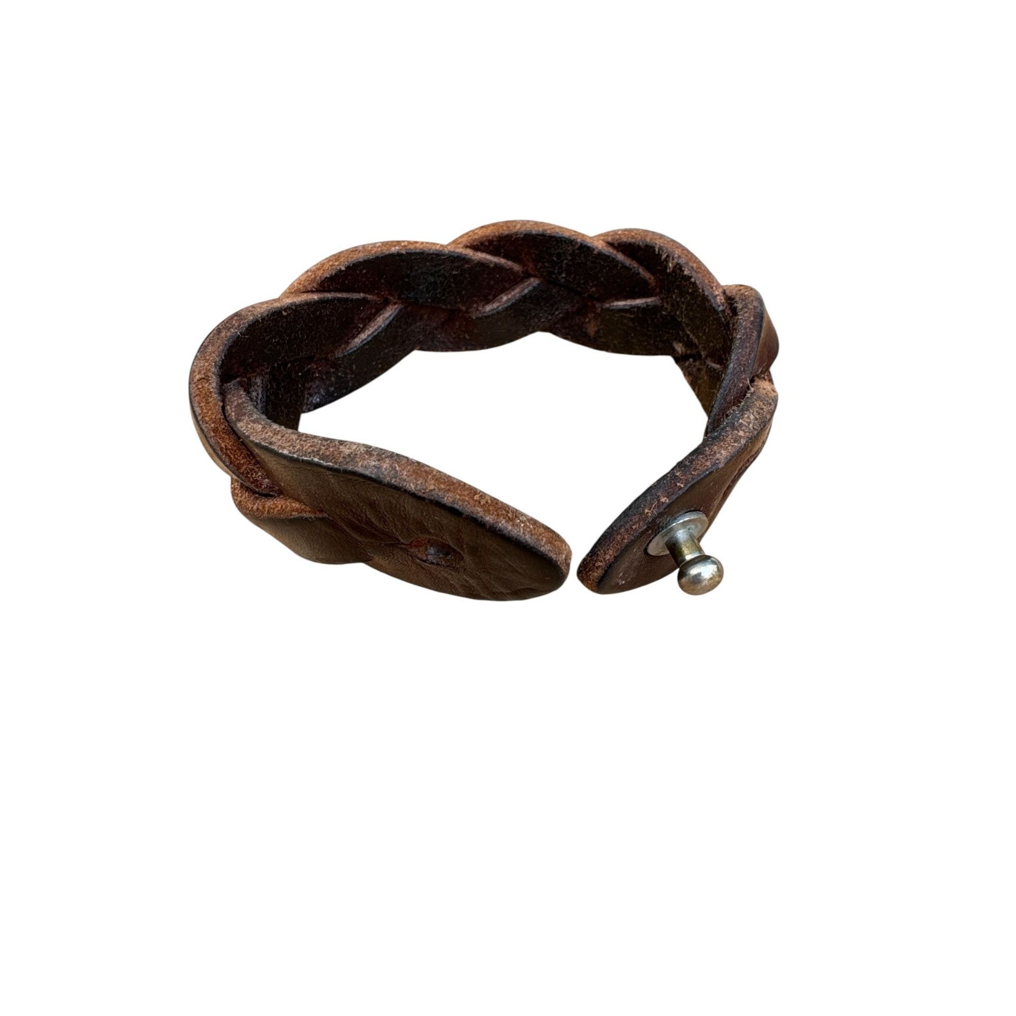 Maison Margiela Vintage 1999 Brown Braided Leather Bracelet Size ONE SIZE - 2 Thumbnail