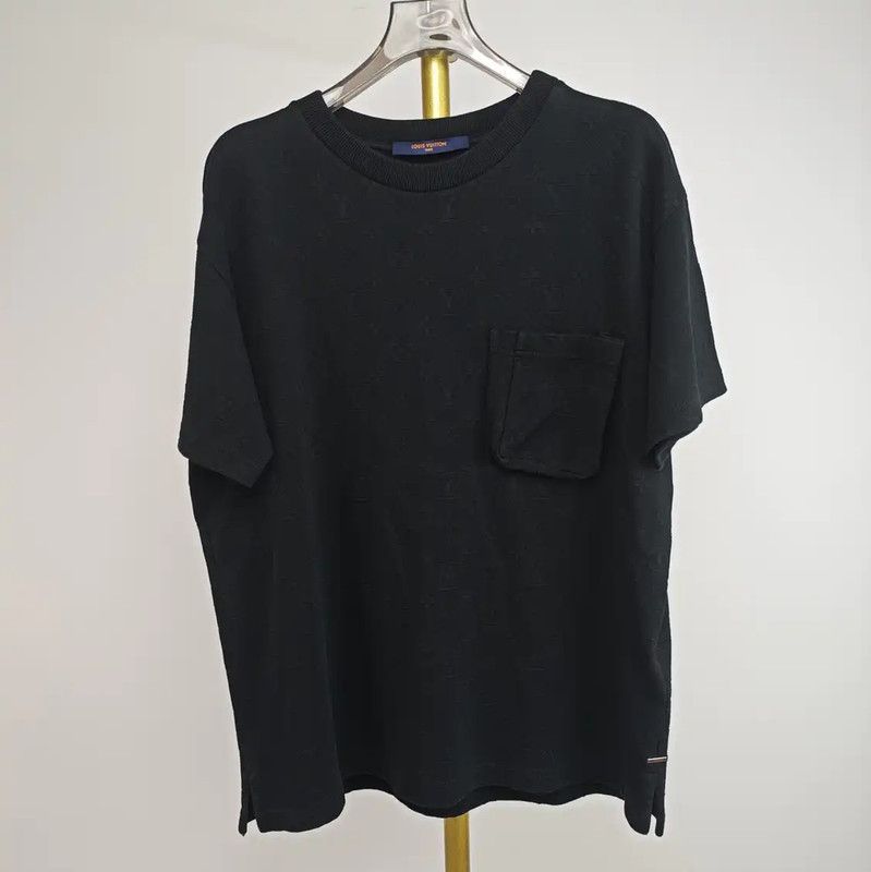 Louis Vuitton Louis Vuitton Black Cotton Logo Women's T-Shirt 0089 Size S / US 4 / IT 40 - 1 Thumbnail