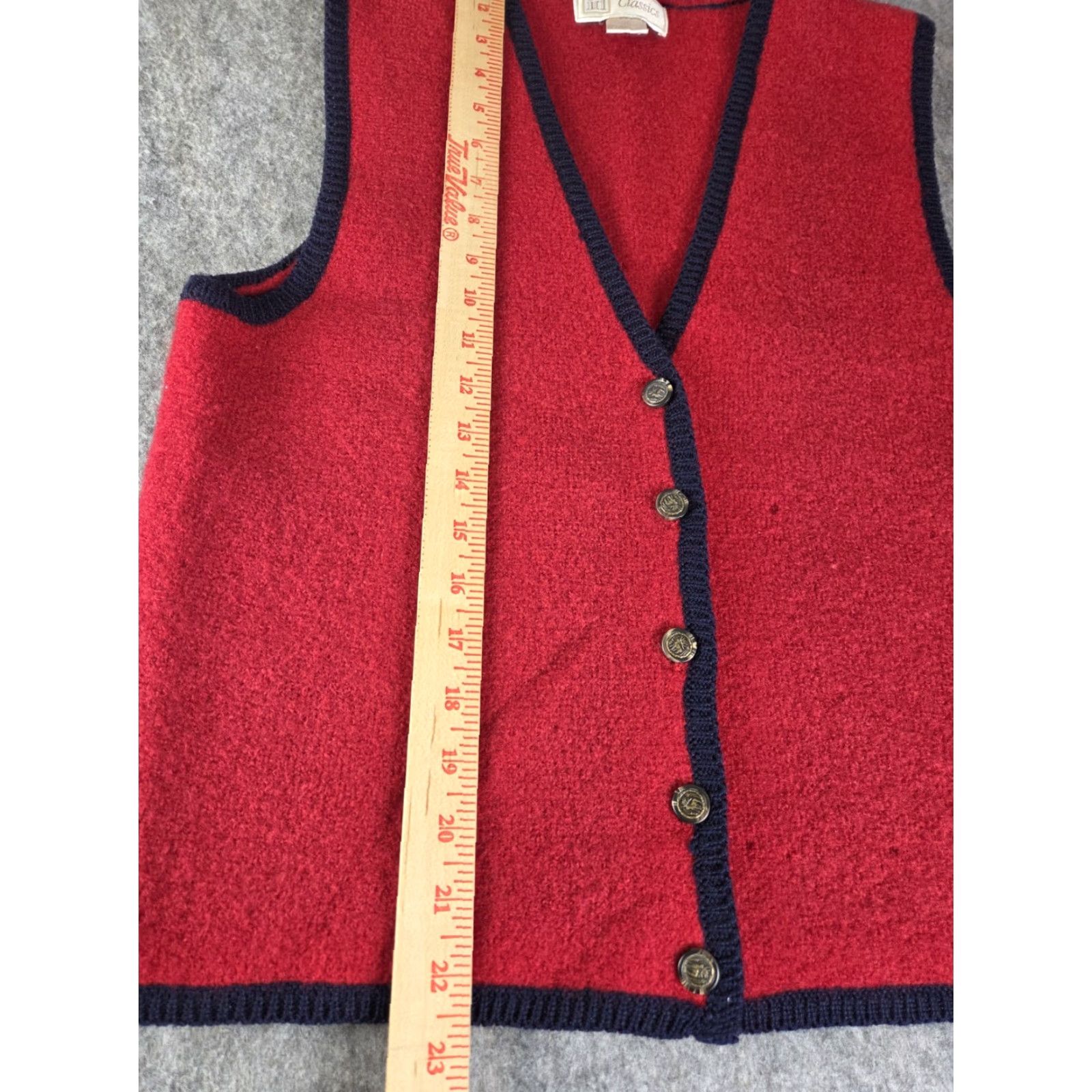 Vintage VINTAGE ID Classics 100% Wool Red Vest, Medium, Women, Vest, Red, 100% Wool, Vintage, Medium Size M / US 6-8 / IT 42-44 - 7 Thumbnail