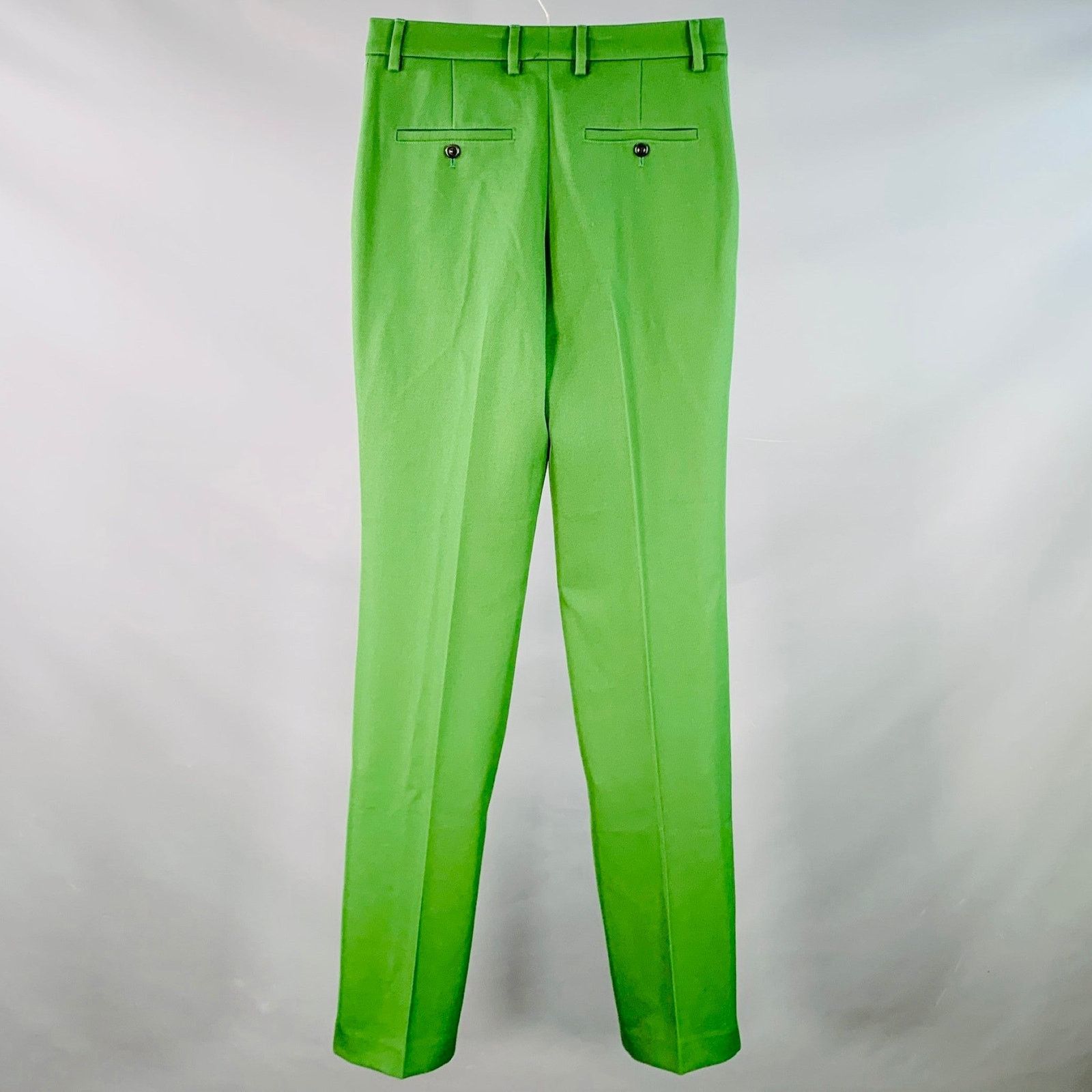 AMI AMI by ALEXANDRE MATTIUSSI Green Wool Zip Fly Dress Pants Size US 28 / EU 44 - 2 Thumbnail