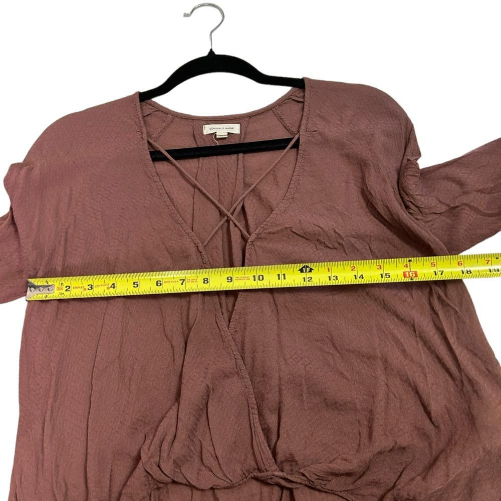 Designer Silence + Noise l Mayfair Plunge Surplice Mauve Top Small Size S / US 4 / IT 40 - 6 Thumbnail