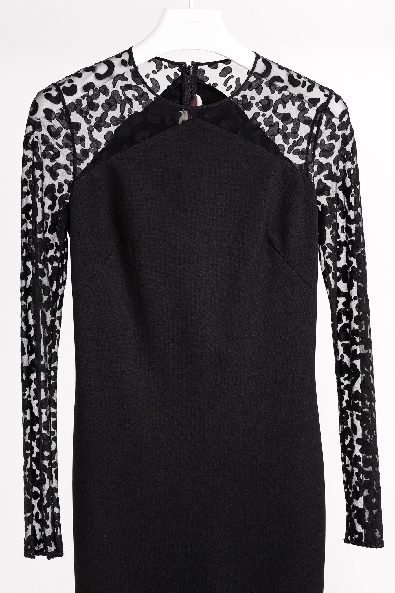 Stella McCartney Stella McCartney Black Jersey Leopard-Sleeve Bodycon Dress Size M / US 6-8 / IT 42-44 - 3 Thumbnail