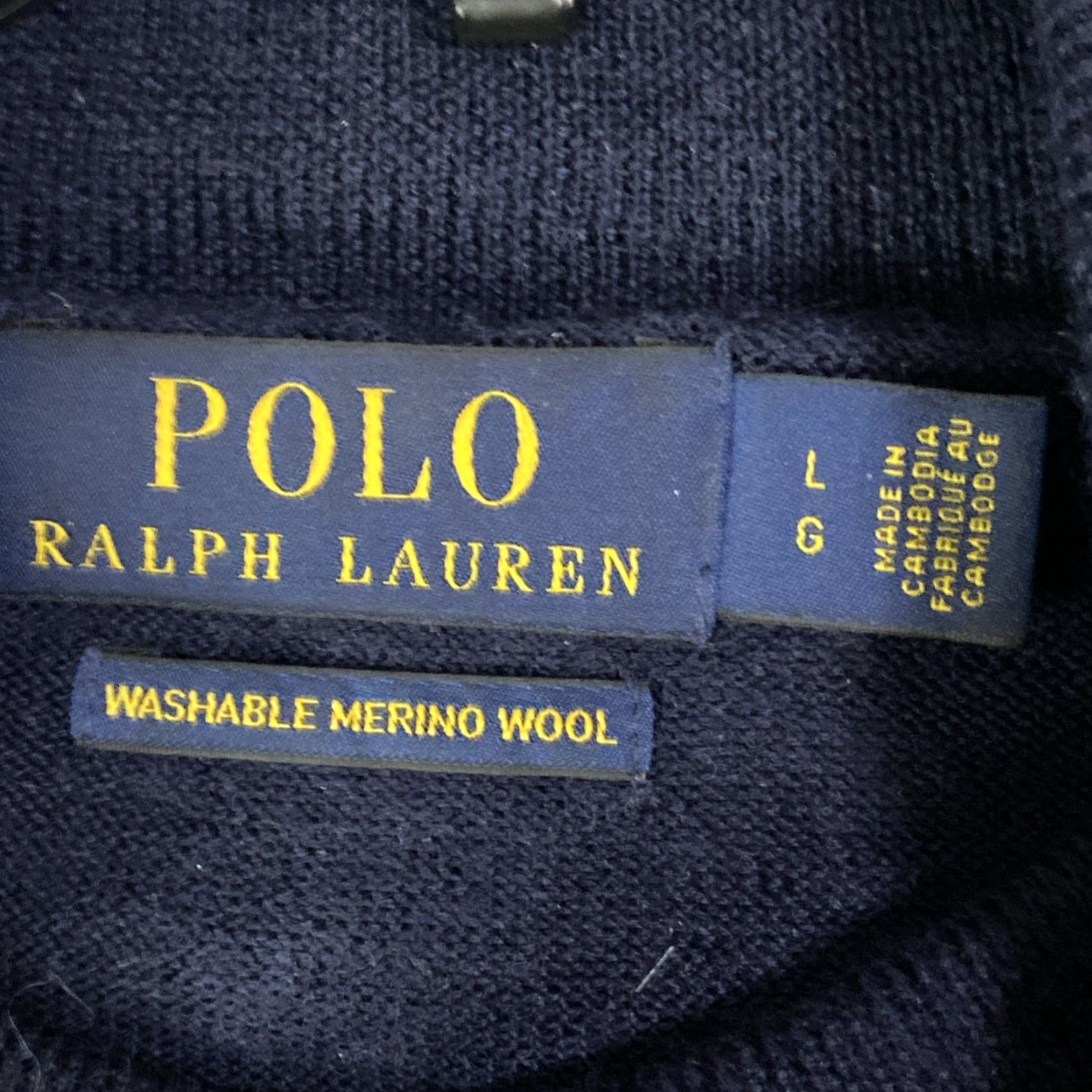Polo Ralph Lauren VINTAGE Polo Ralph Lauren Sweater Shirt Mens L Navy Wool Merino Turtleneck Pullover 90s Logo Size US L / EU 52-54 / 3 - 6 Thumbnail