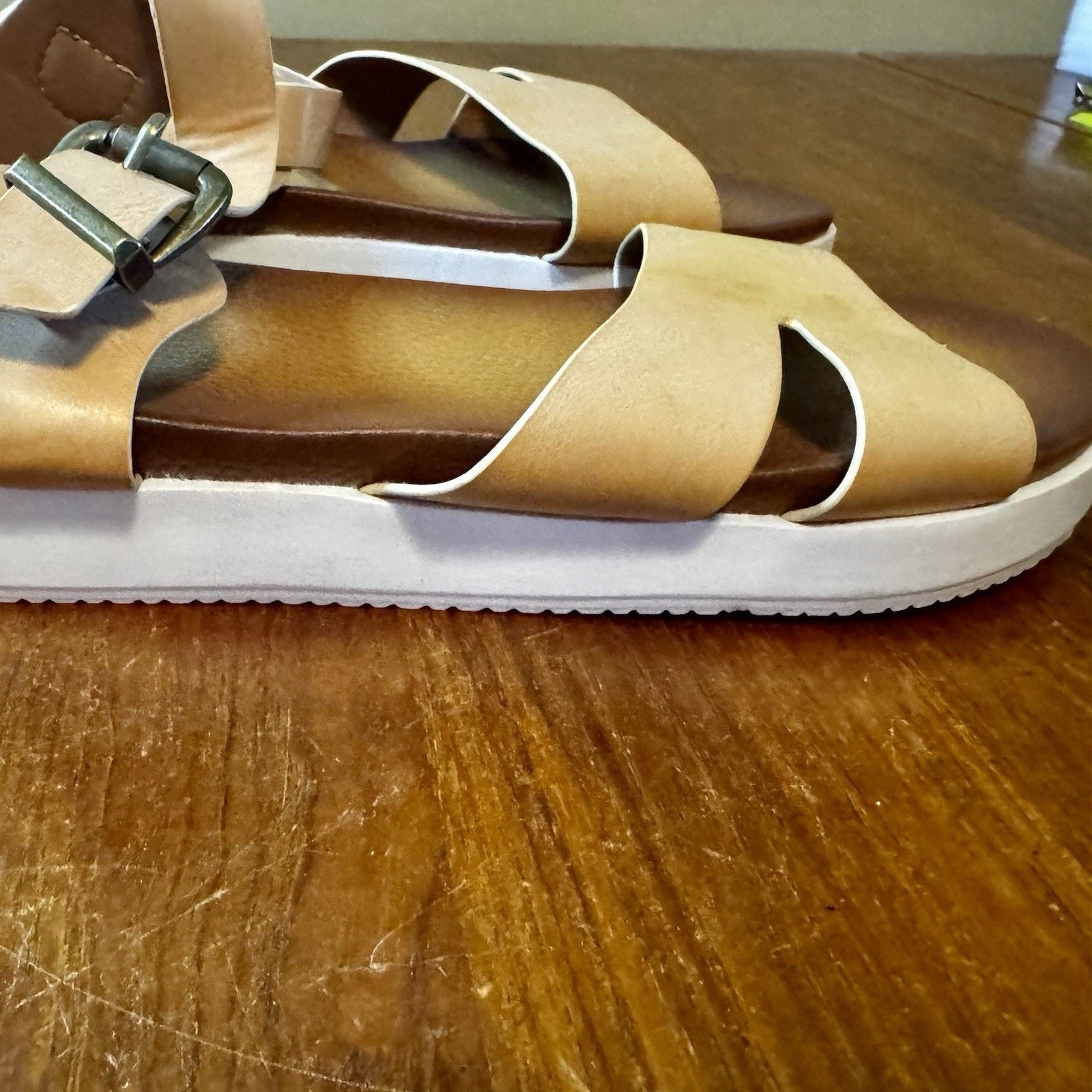 & Other Stories Women's Platform Sandals Strap Heal Faux Leather Tan Size US 9 / IT 39 - 2 Thumbnail
