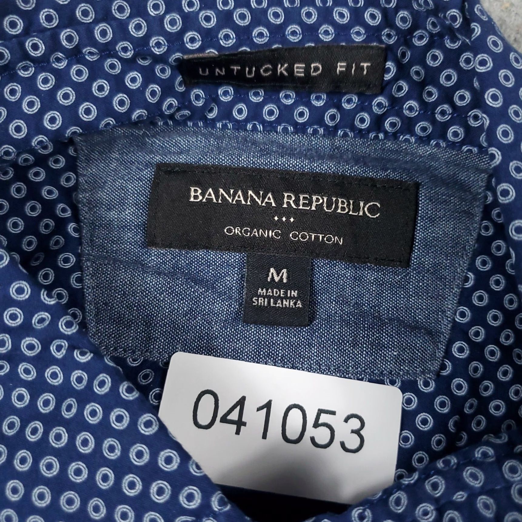 Banana Republic VINTAGE Banana Republic Shirt Mens Medium Blue Geometric Button Up Long Sleeve Size US M / EU 48-50 / 2 - 6 Thumbnail