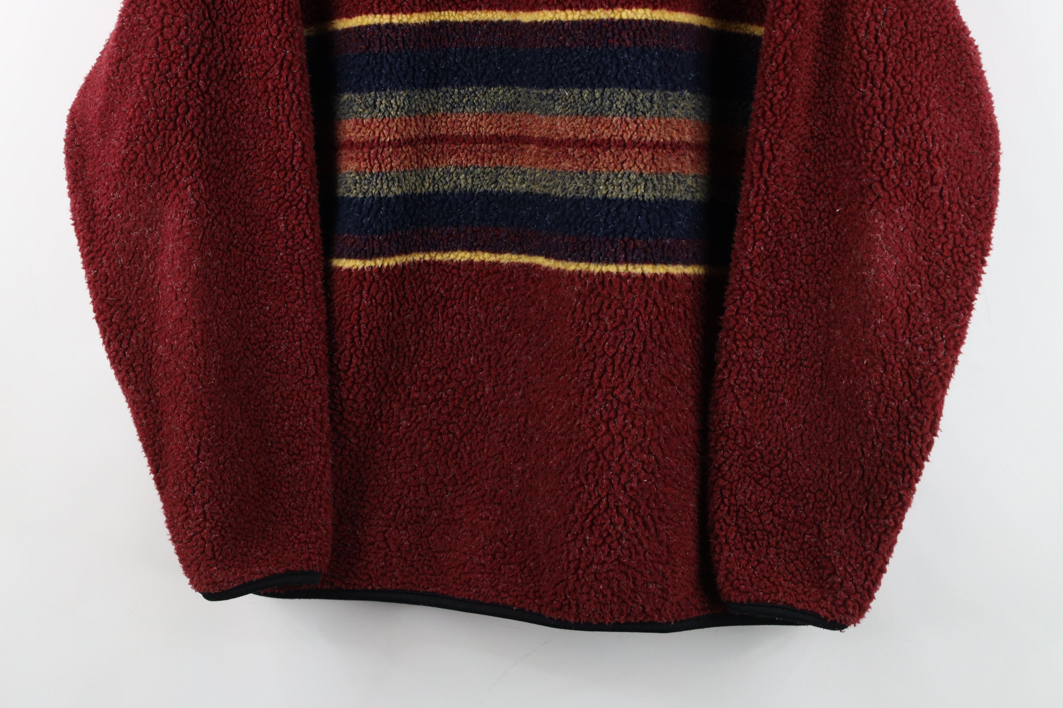 Vintage Vintage 90s Streetwear Striped Deep Pile Fleece Sweater Size L / US 10 / IT 46 - 3 Thumbnail