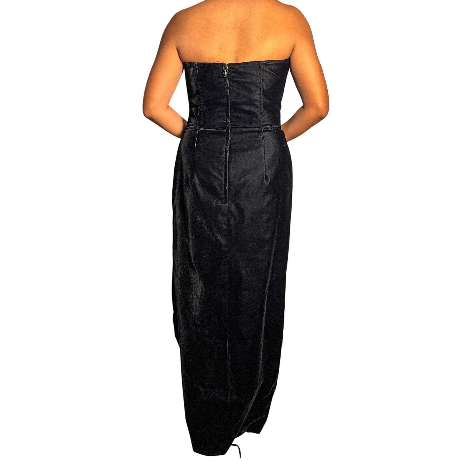 Jessica McClintock × Vintage Jessica McClintock Gunne Sax Black Velvet Evening Gown Sz 9 Size M / US 6-8 / IT 42-44 - 14 Thumbnail