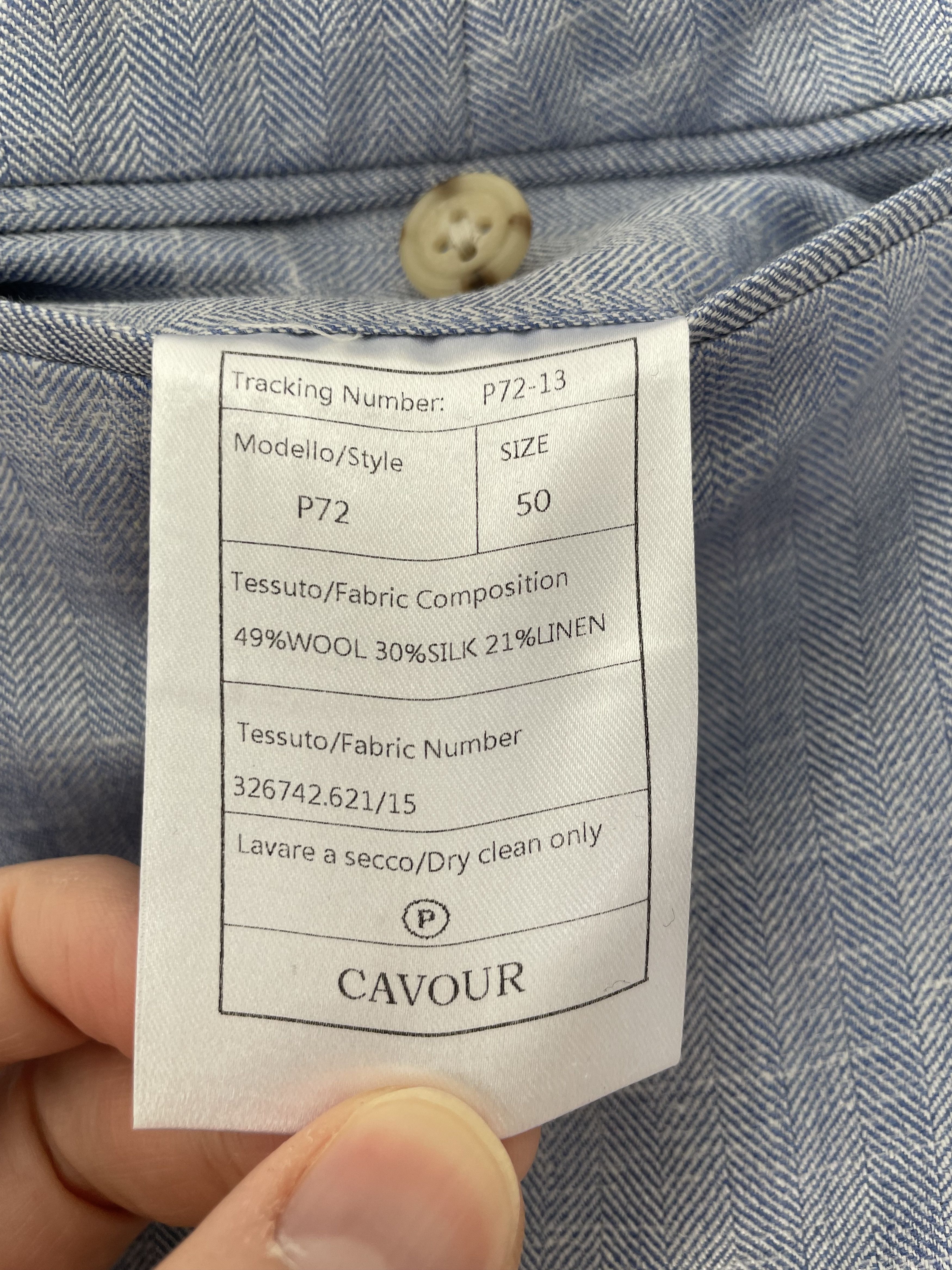 Other NWT Cavour light blue herringbone trousers, size EU50\w34 Size US 34 / EU 50 - 5 Thumbnail