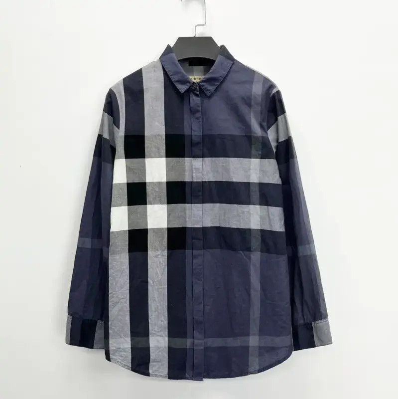 Burberry Burberry Blue Cotton Blend Check Embroidered Shirt Size XXS / US 00 / IT 34 - 1 Thumbnail