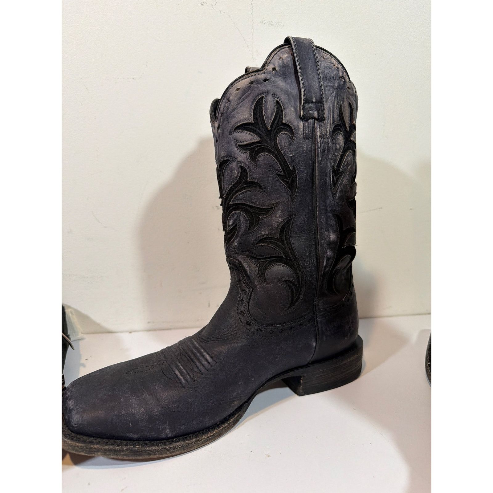 Ariat Ariat Size 10.5 EE Black Leather Square Toe Cowboy Boots Size US 10 / EU 43 - 3 Thumbnail