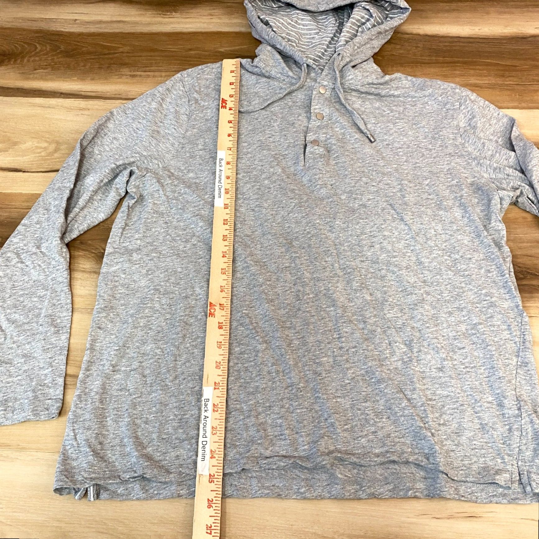 Michael Kors Michael Kors Mens XL Hoodie Henley Gray Cotton Jersey Long Sleeve Hooded Lightweight Lined Snap Button Shirting? Size US XL / EU 56 / 4 - 3 Thumbnail