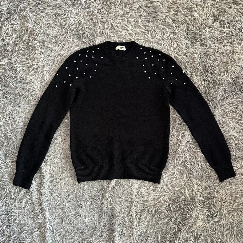 Saint Laurent Paris Saint Laurent Paris Black cashmere bright diamond rivet sw Size S / US 4 / IT 40 - 2 Thumbnail