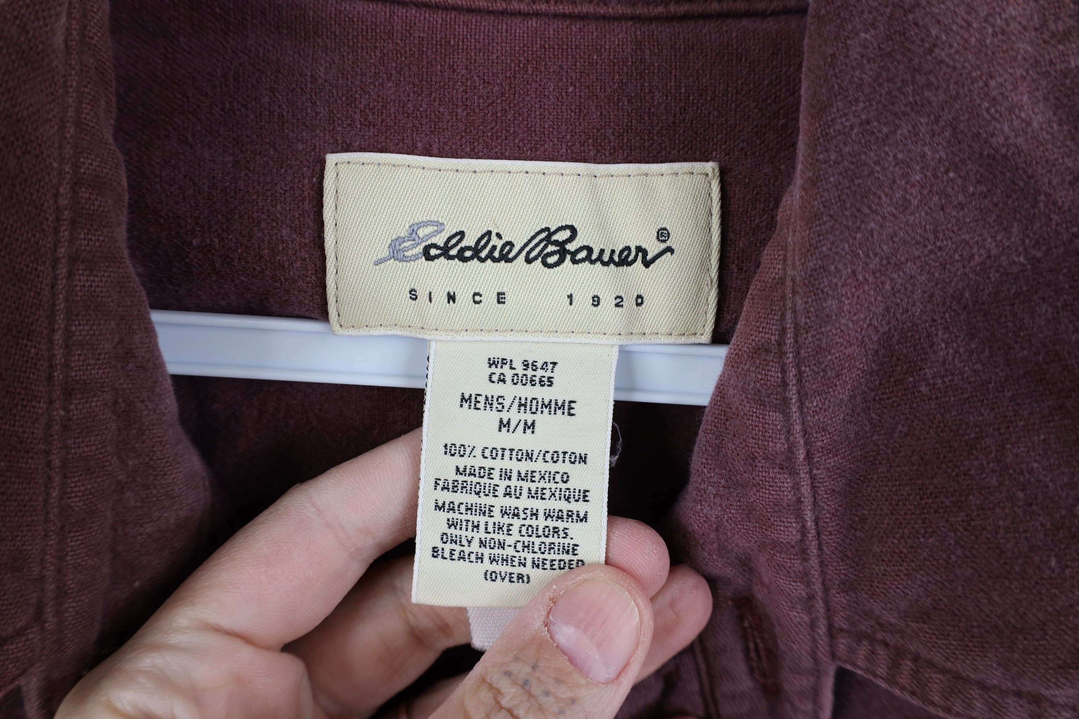 Eddie Bauer Vintage 90s Eddie Bauer Chamois Cloth Button Shirt Maroon Size US M / EU 48-50 / 2 - 7 Thumbnail
