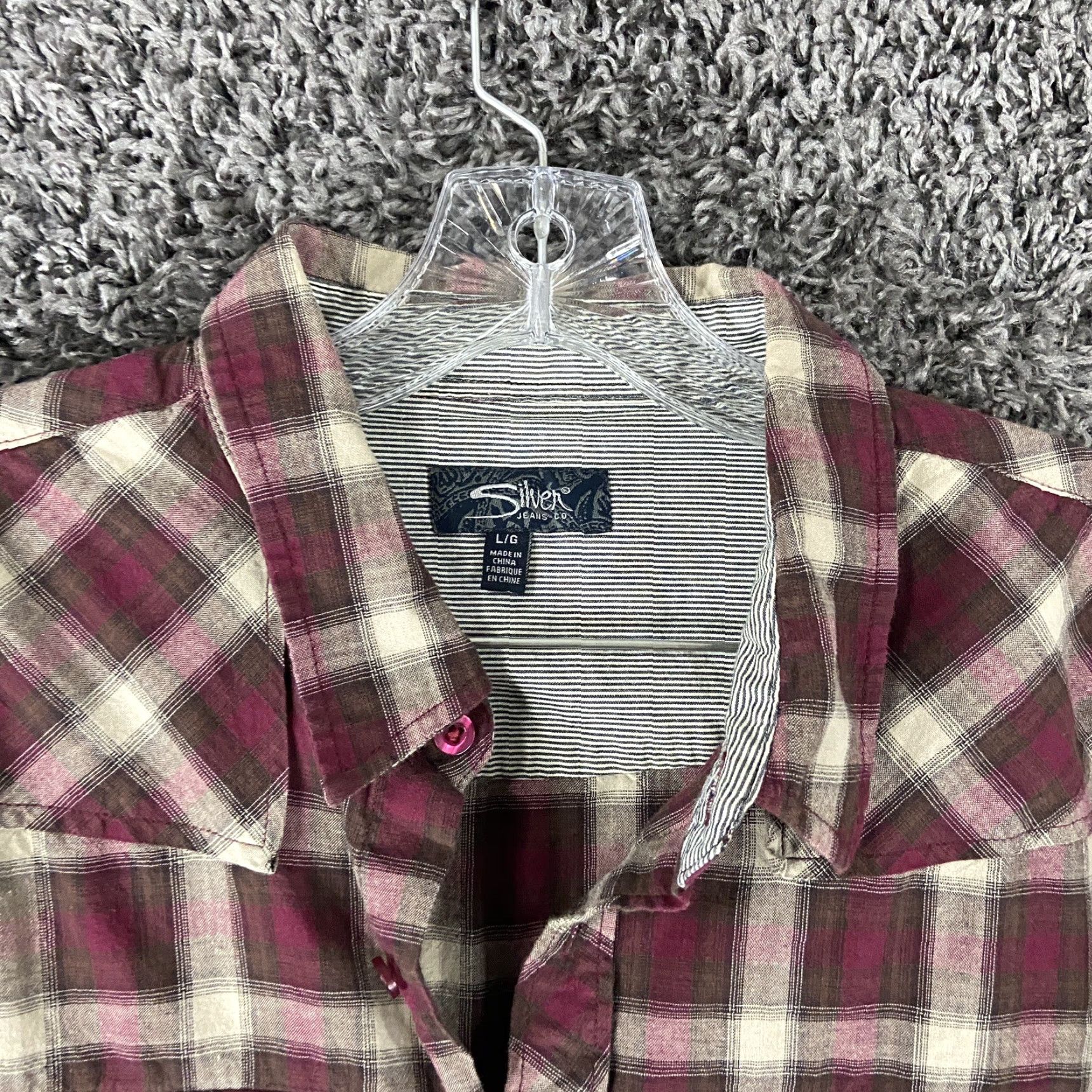 Silver Jeans Co. VINTAGE Silver Jeans Co Red Plaid Button-Up Shirt Long Sleeve Mend L Mens Red Plaid Button-Up Shirt Large Mens Size US L / EU 52-54 / 3 - 5 Thumbnail