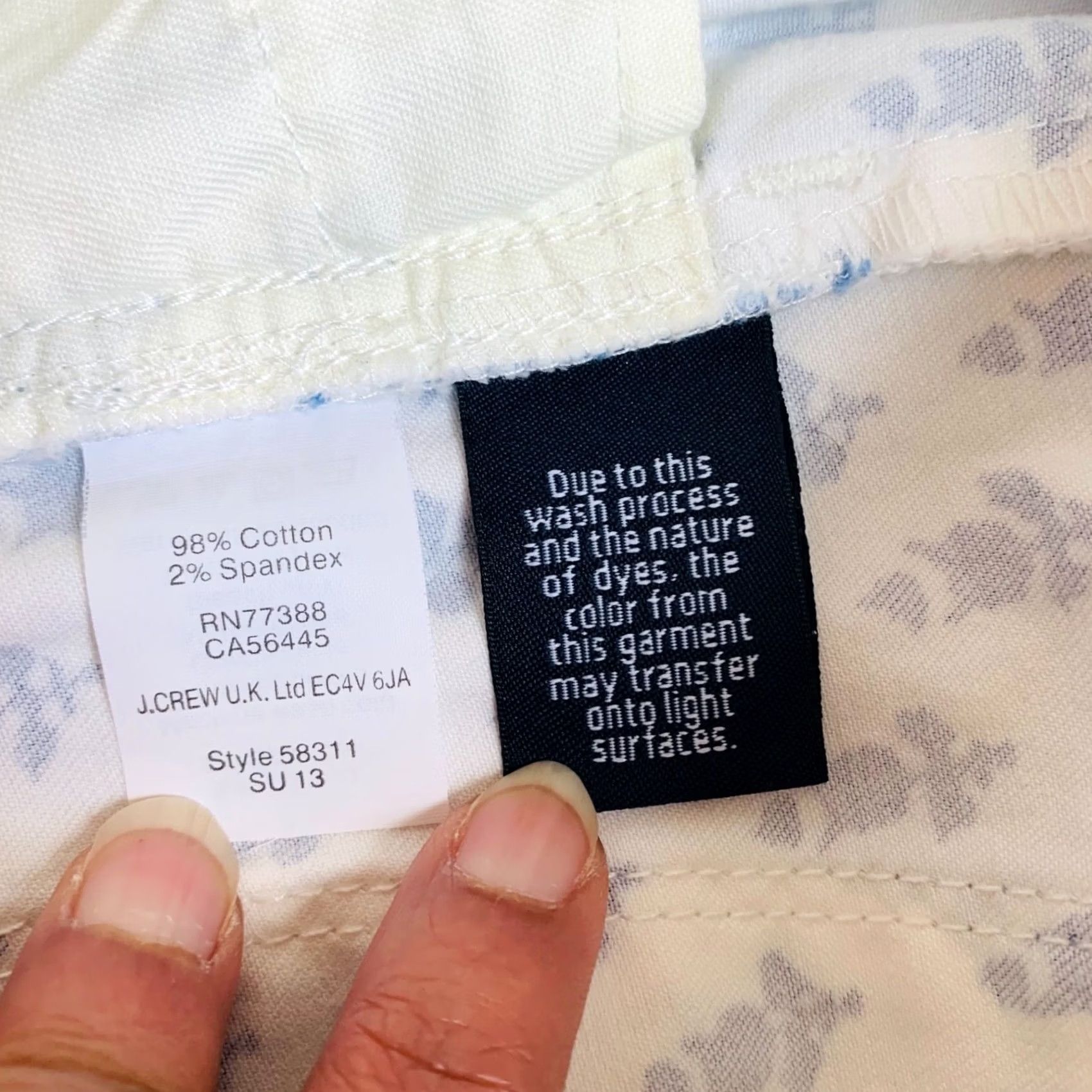 J.Crew J.CREW Toothpick Jeans Womens 27 White Printed Ankle Skinny Stretch Denim 5-Pocket Modern Size 27" / US 4 / IT 40 - 7 Thumbnail