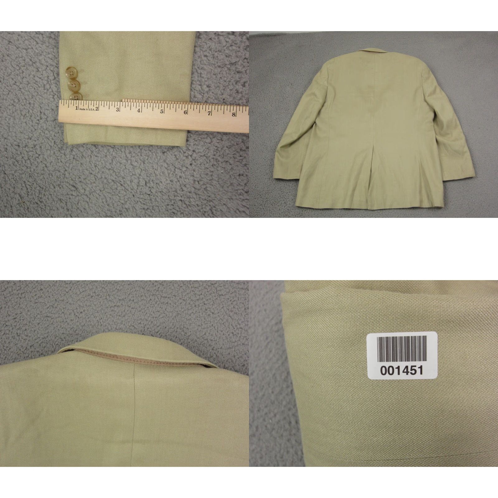 Ralph Lauren Ralph Lauren Jacket Blazer Mens 42 R Beige Silk Blazer Notch Lapel Single-Breasted 80s 90s Vintage (Used) Size 42R - 10 Thumbnail