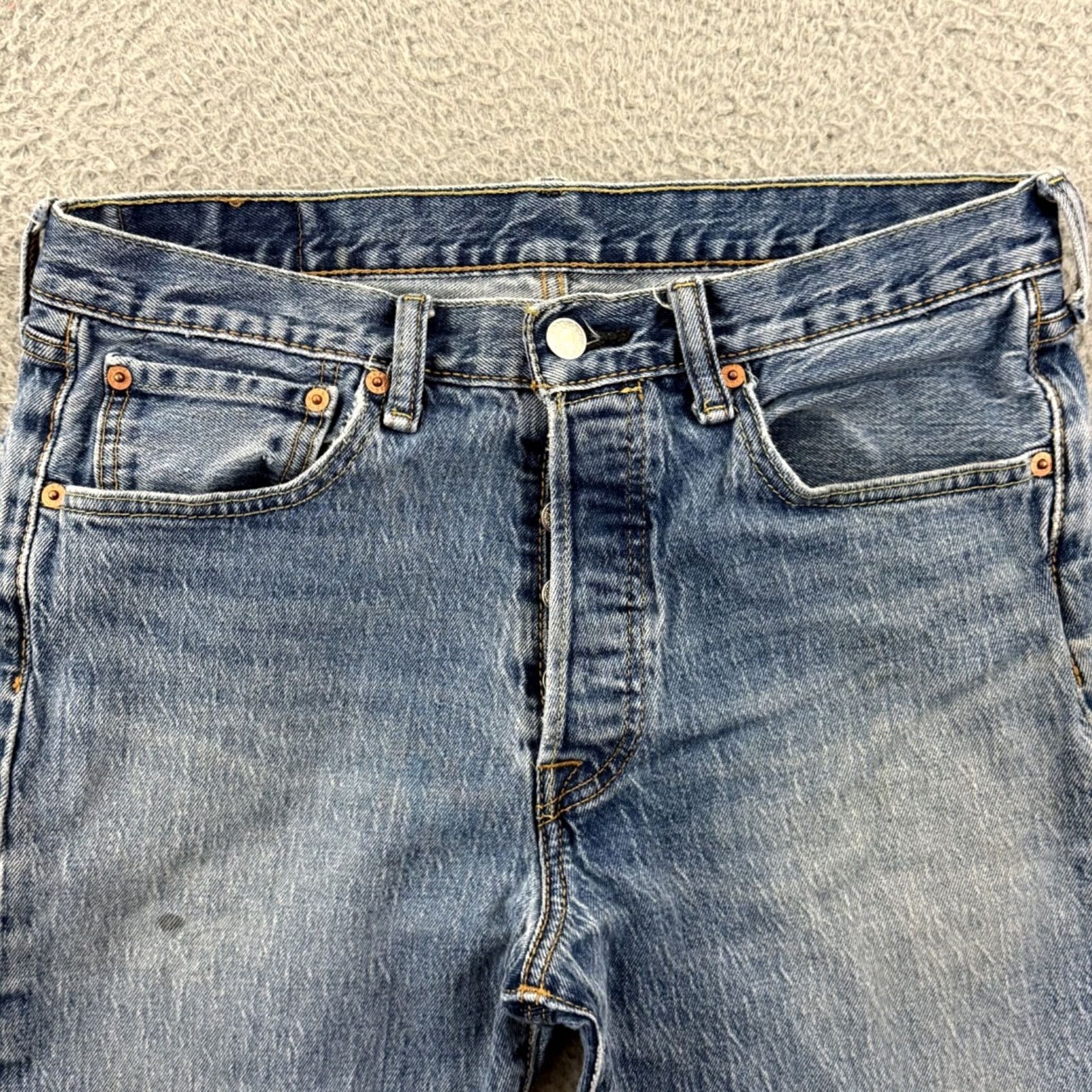 Levi's Levi's 501 Bermuda Shorts Mens 32 Blue Denim Button Fly 11in Inseam 5-Pocket Regular Fit Casual Outdoor Beach Summer Size US 32 / EU 48 - 4 Thumbnail