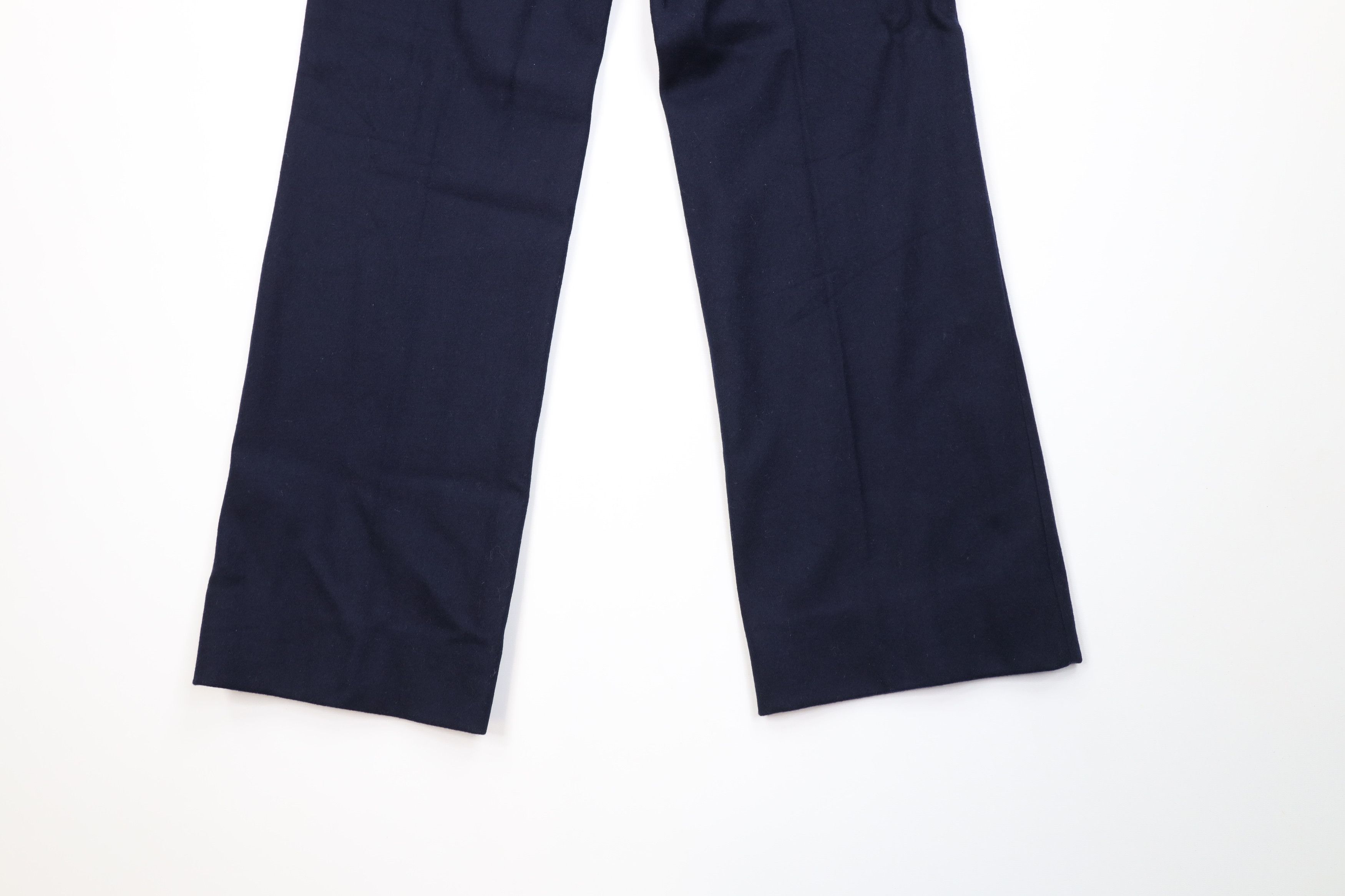 Vintage Vintage 70s Streetwear Wool Wide Leg Chino Pants Blue Size US 29 - 10 Thumbnail