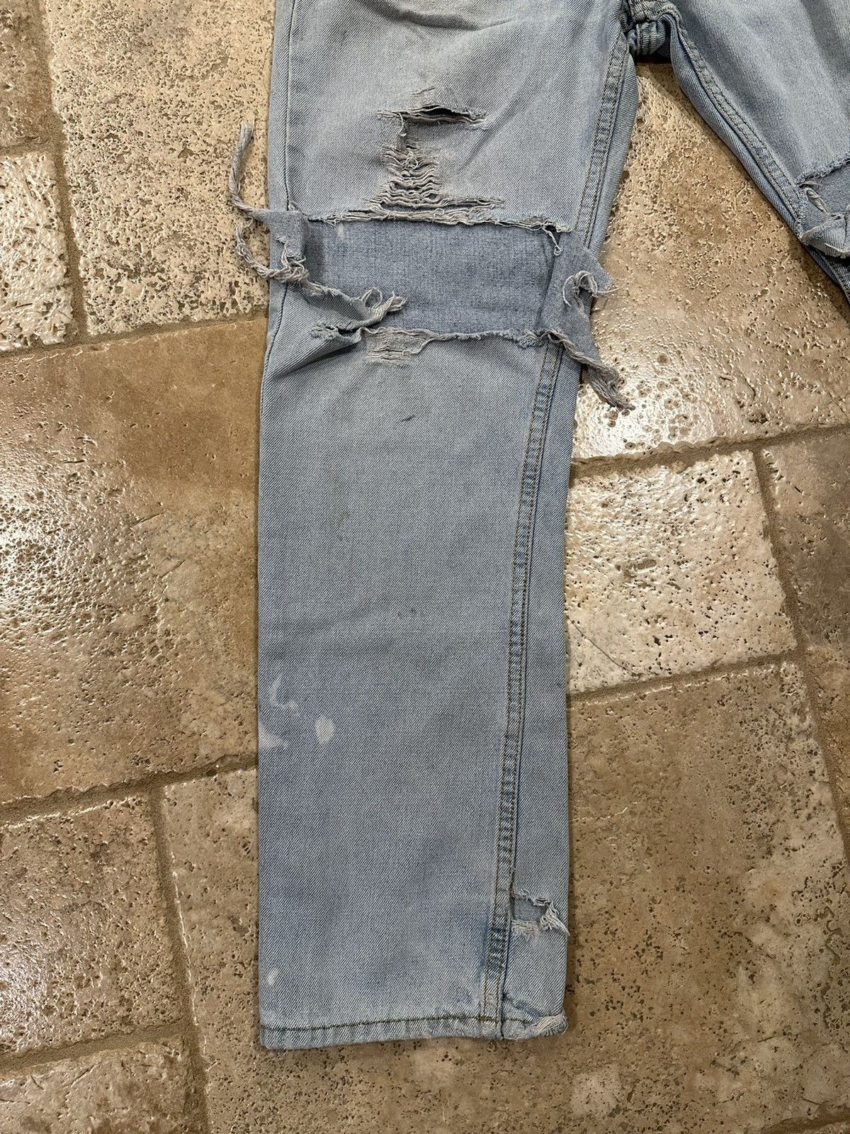 Vintage Vintage Cross & Winsor Blue Blowout Distressed Denim Size US 32 / EU 48 - 4 Thumbnail