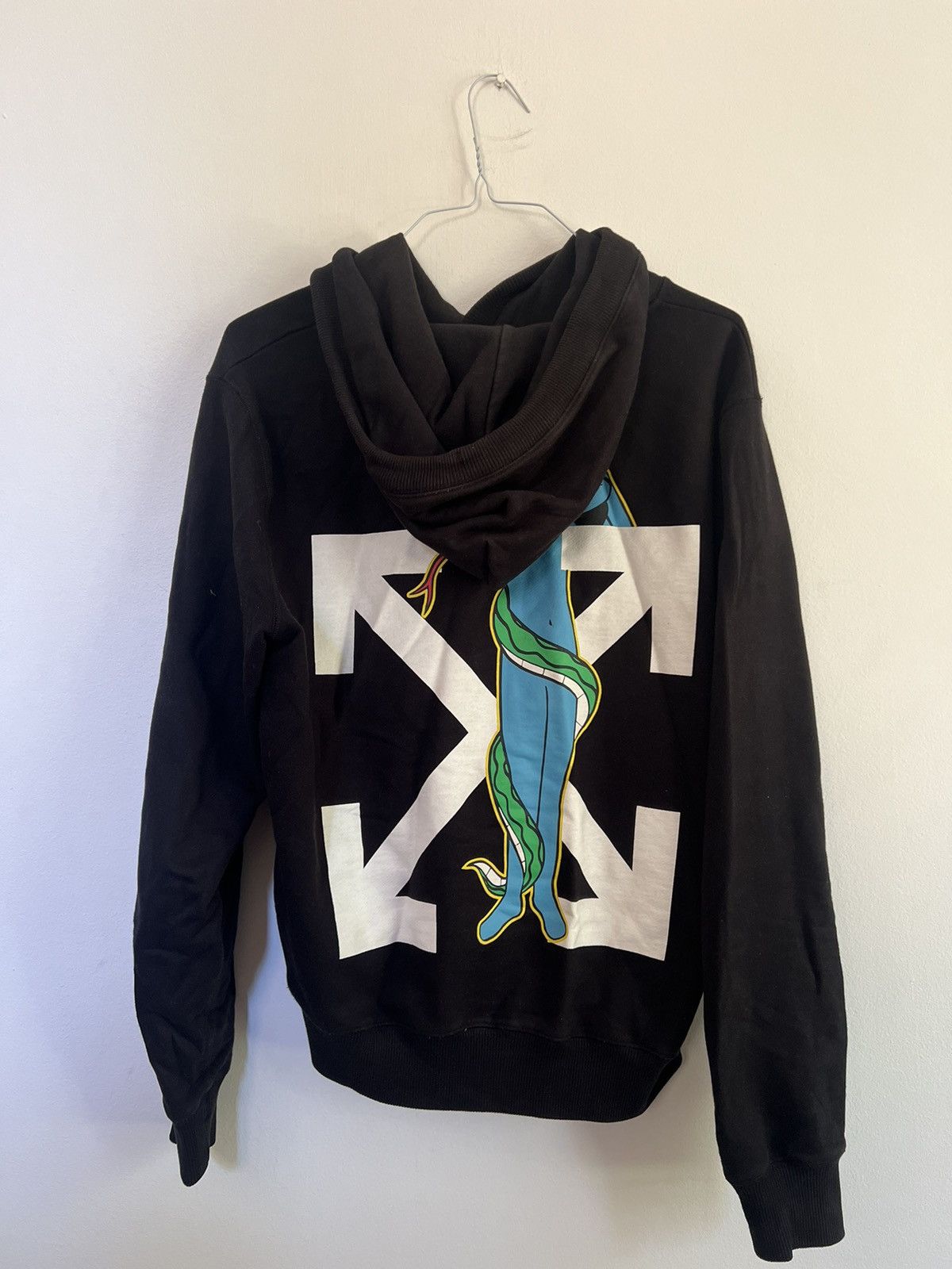 image of Off White Adam Is Eve Print Hoodie in Black, Men's (Size Medium)