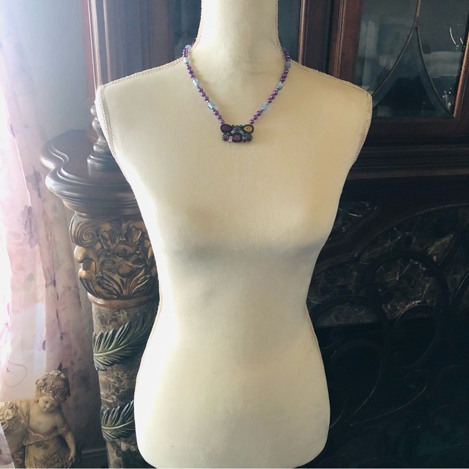 Handmade Handcrafted repurpose regal look pendant Pearl necklace Size ONE SIZE - 6 Thumbnail