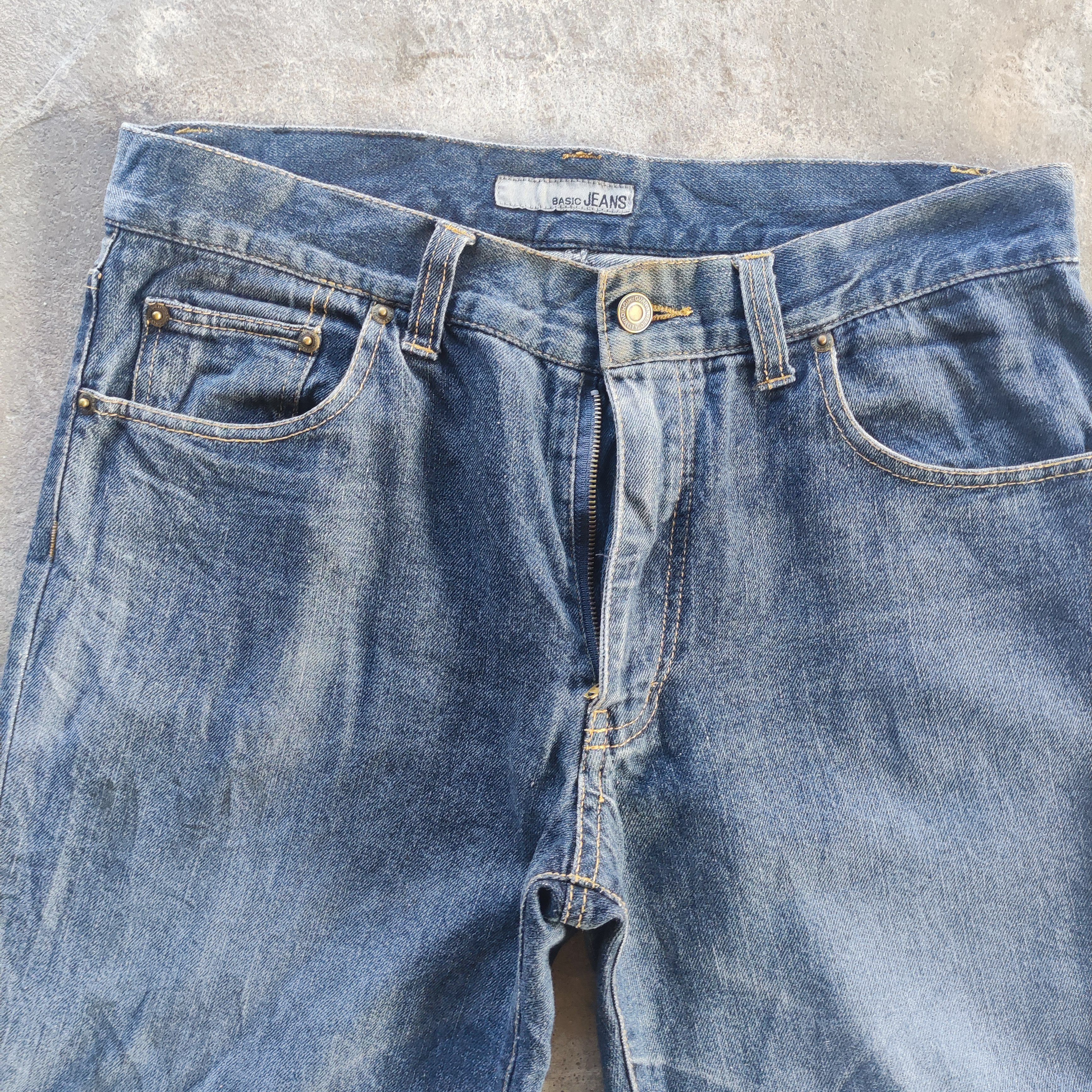 Japanese Brand Vintage Basic Jeans Brand Distressed Faded Pants Size US 33 - 2 Thumbnail