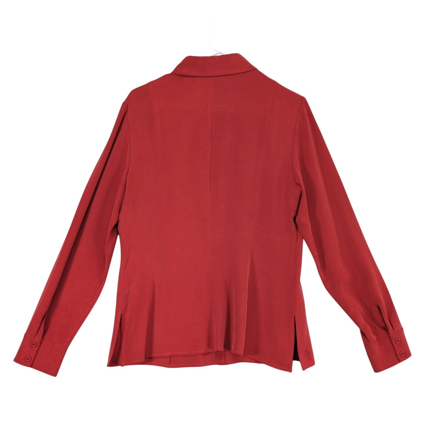 Other Due Per Due Women's 10 Button Up 100% Silk Blouse Size L / US 10 / IT 46 - 2 Thumbnail