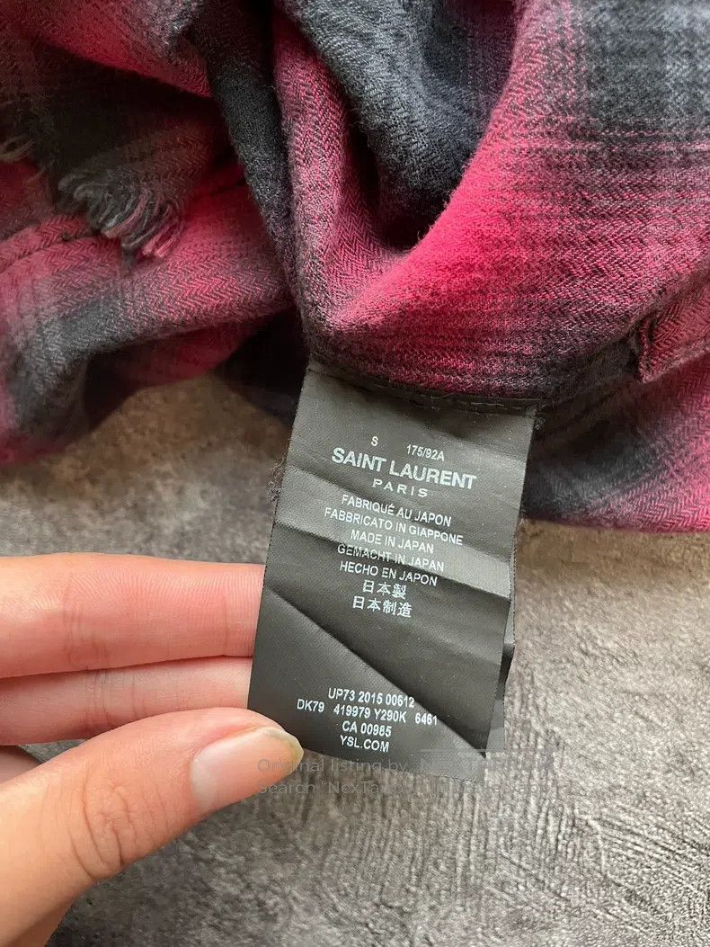 Saint Laurent Paris Saint Laurent Paris Black and Red Plaid Fringe Shirt Size US S / EU 44-46 / 1 - 5 Thumbnail