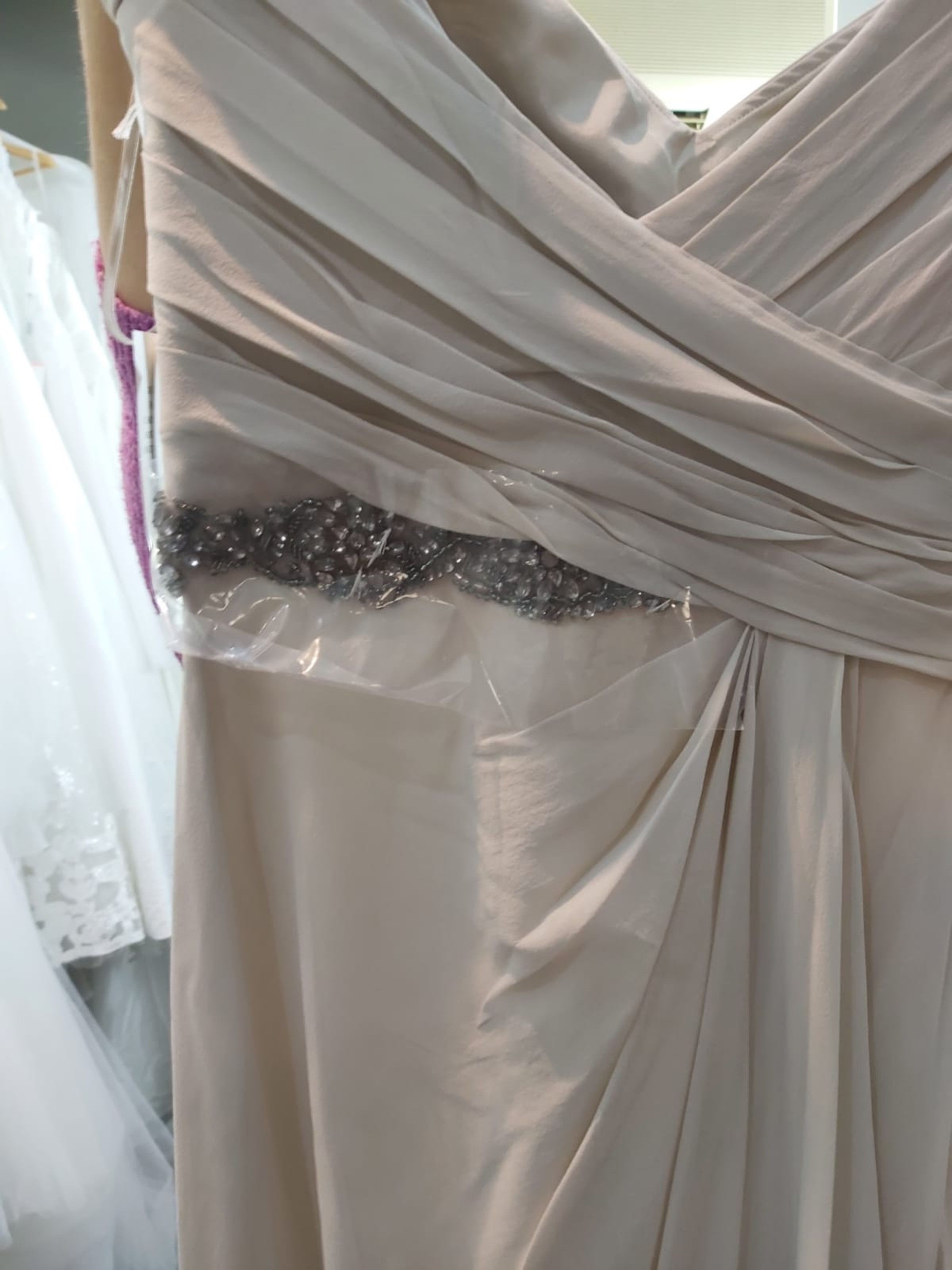 Champagne Mermaid-cut Gown with Cascades main image 0