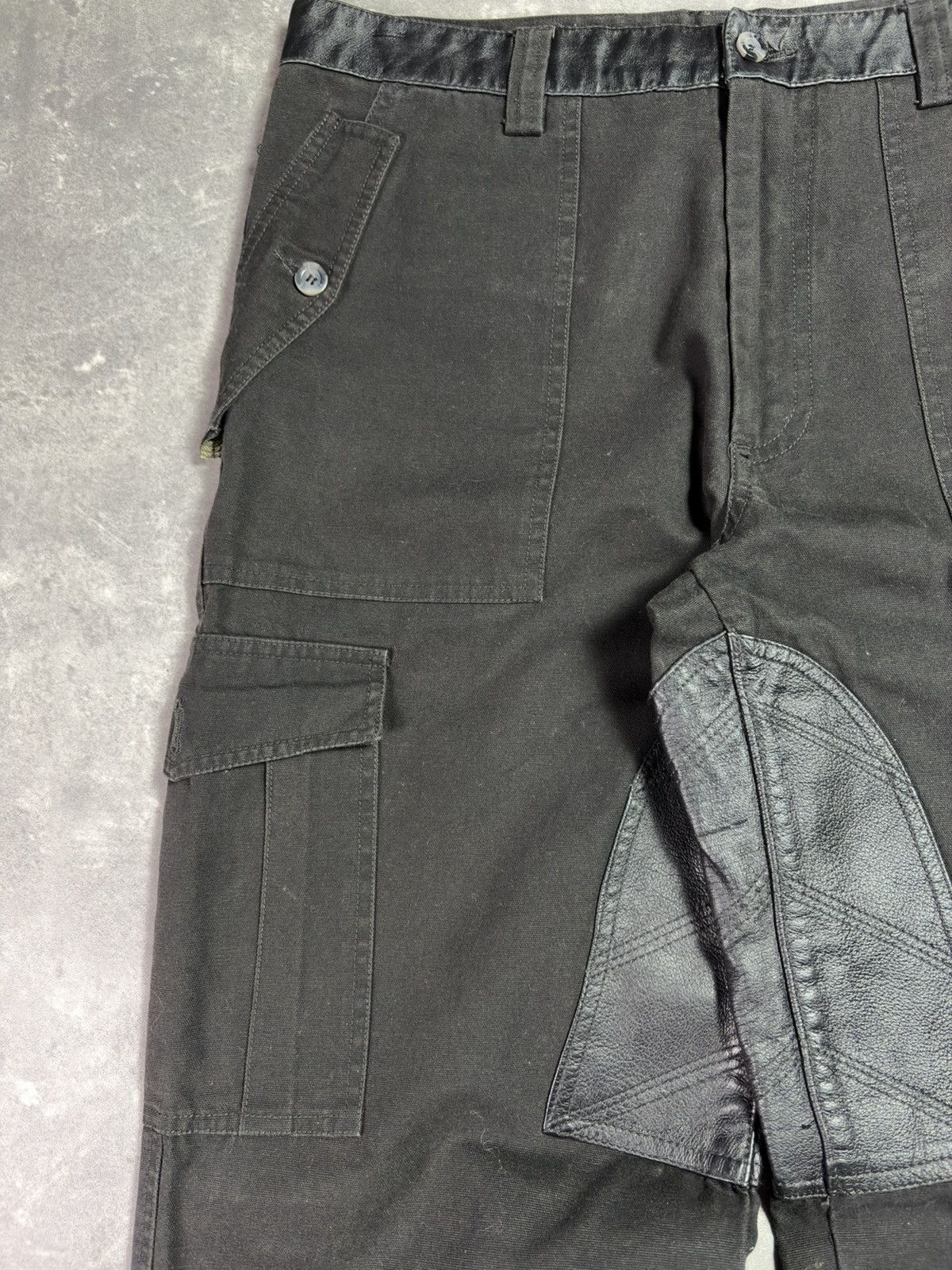 Roberto Cavalli Class Roberto Cavalli Leather Elements Cargo Denim Jeans 32 Size US 32 / EU 48 - 7 Thumbnail