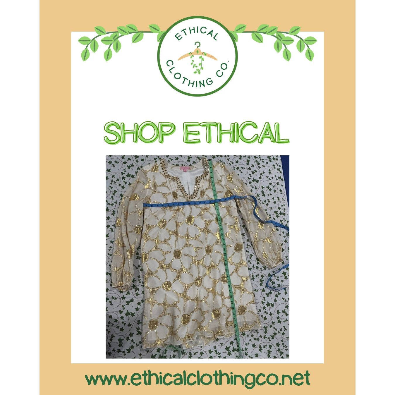Lilly Pulitzer Colby Shift Dress Gold Floral- SIZE 4