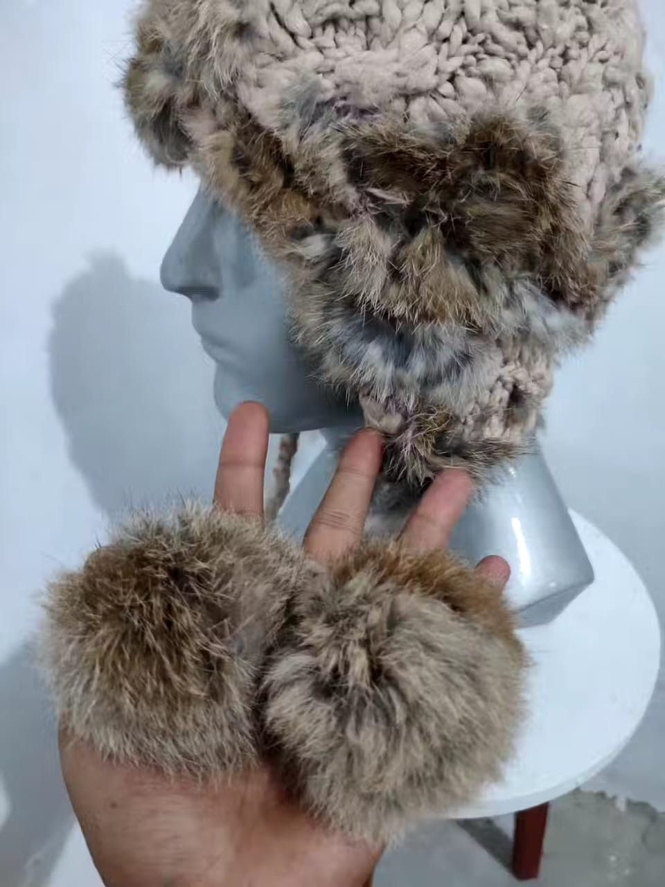 Other Unknown Japanese Hats Mix Fur design Winter Cap Size ONE SIZE - 5 Thumbnail