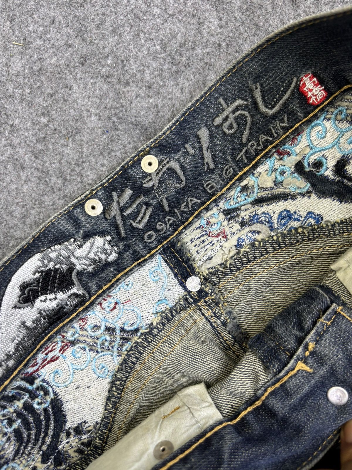 Japanese Brand 💥Archival💥Osaka Big Train Loose Distressed Denim F832 Size US 32 / EU 48 - 9 Thumbnail