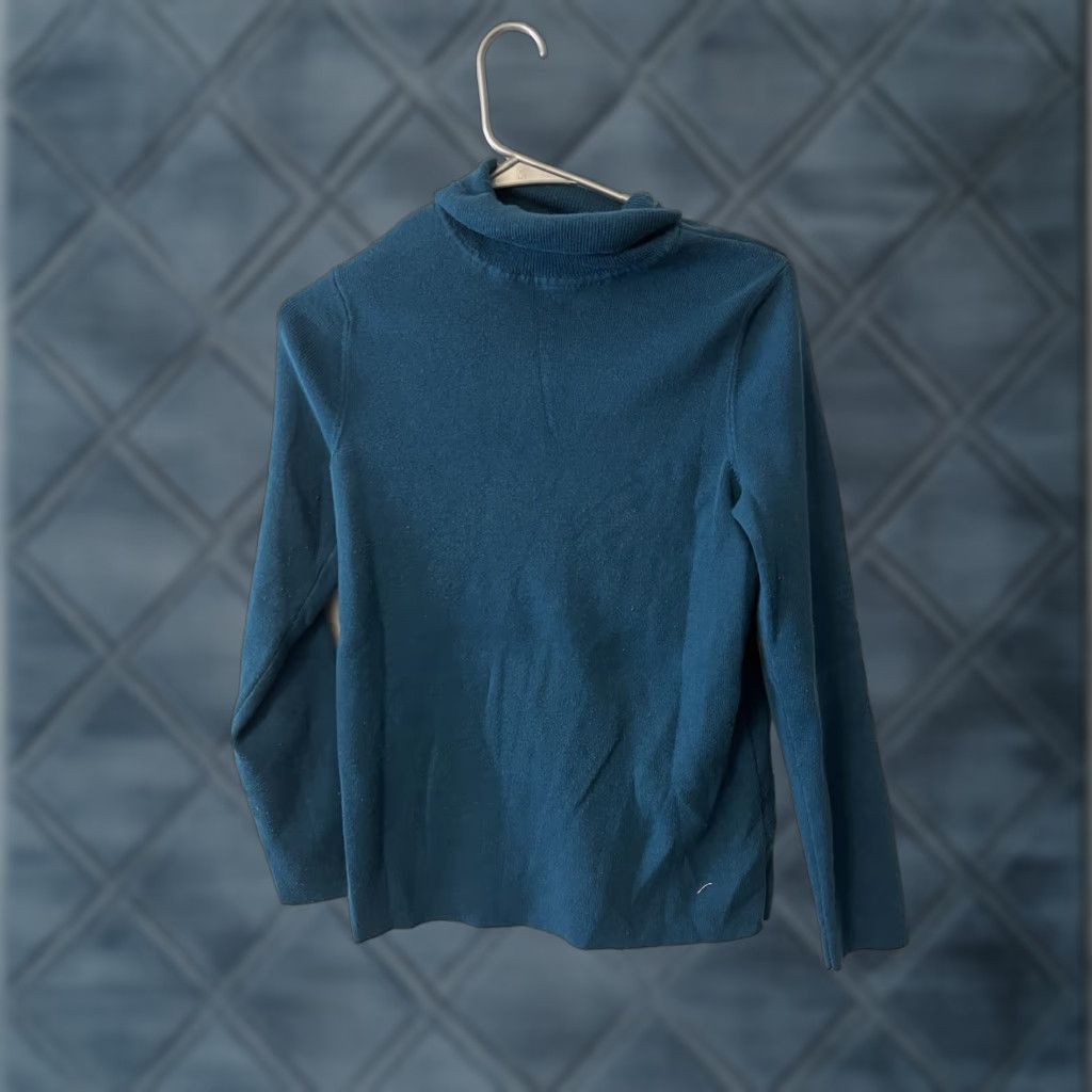 Vintage Chicos Teal Blue Turtleneck, Size 1X Women’s Sweater, Plus Size, Pullover, Blue, Turtleneck, 1X, Women’s, Vintage? Size XL / US 12-14 / IT 48-50 - 1 Thumbnail