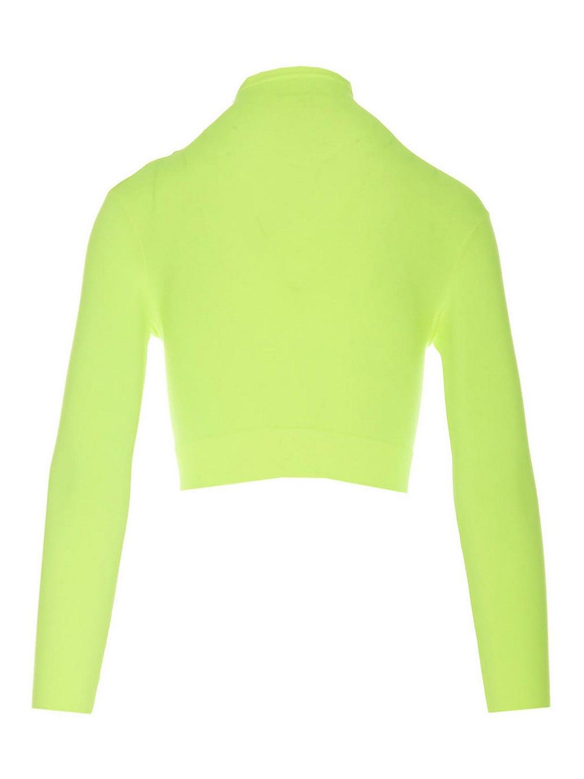 Balenciaga o1s1wg110126 Cropped Turtleneck Sweater in Yellow Size XS / US 0-2 / IT 36-38 - 2 Thumbnail