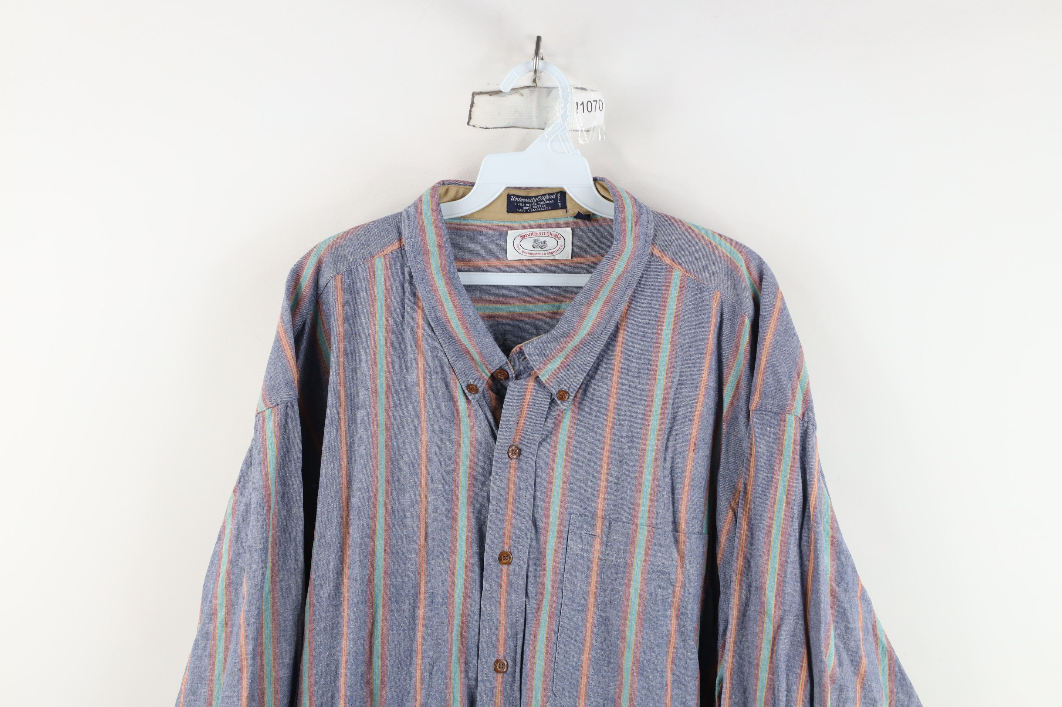 Vintage Vintage 90s Needle Rainbow Striped Oxford Button Down Shirt Size US XXL / EU 58 / 5 - 2 Thumbnail