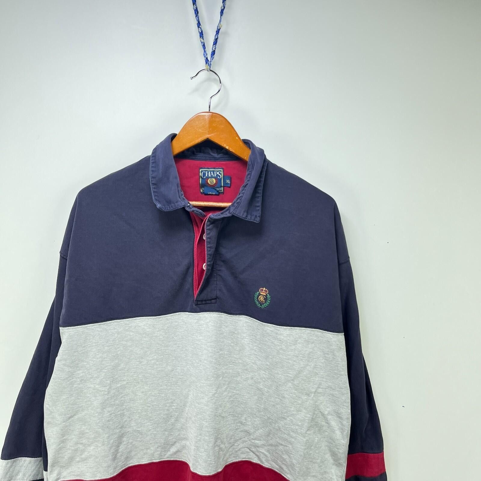 Polo Ralph Lauren Vintage 90s Chaps Ralph Lauren Rugby Long Sleeve XL Polo Size US XL / EU 56 / 4 - 2 Thumbnail