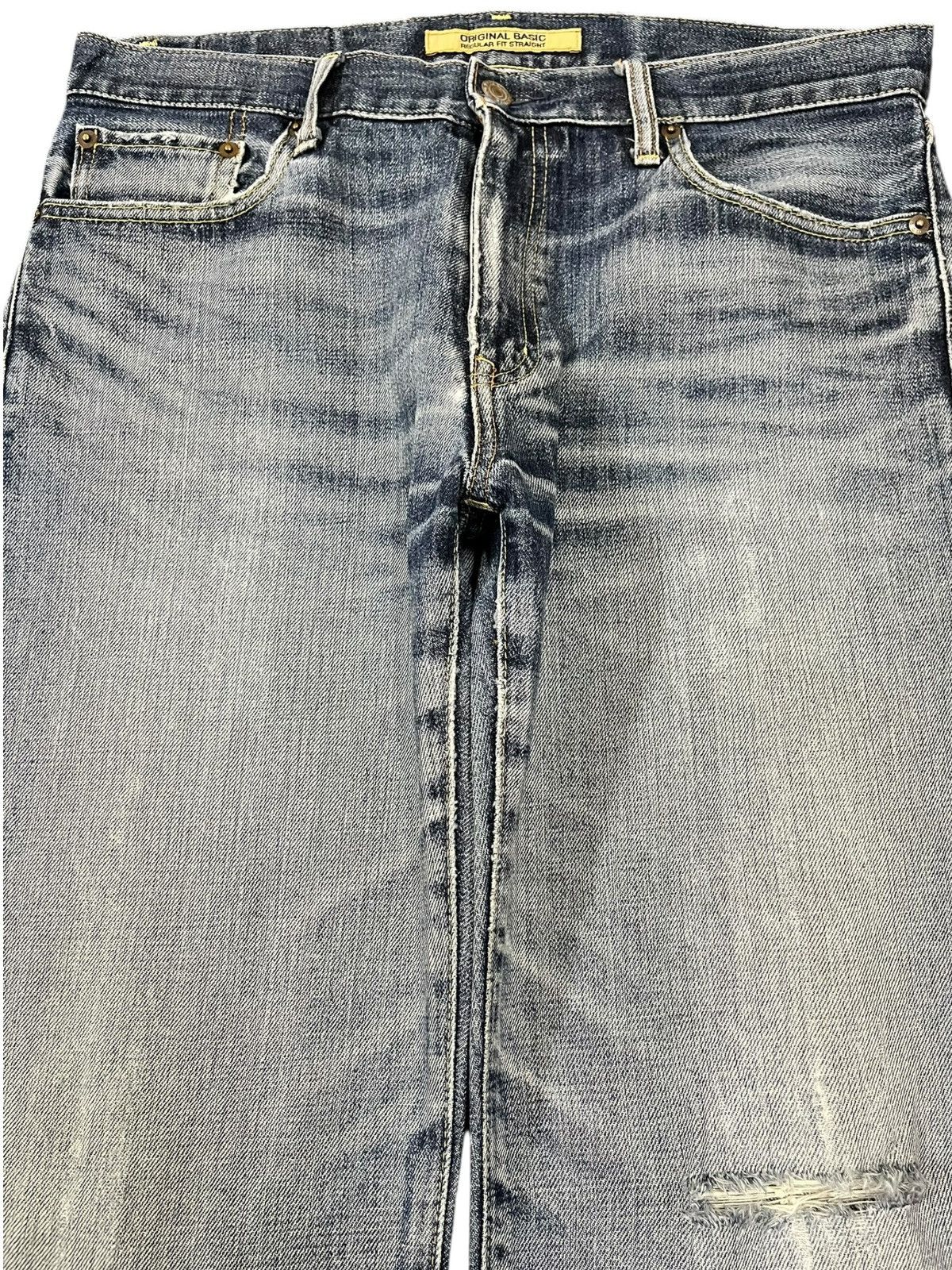 Uniqlo Vintage Uniqlo S-002 Faded Baggy Distressed Denim Size US 33 - 2 Thumbnail