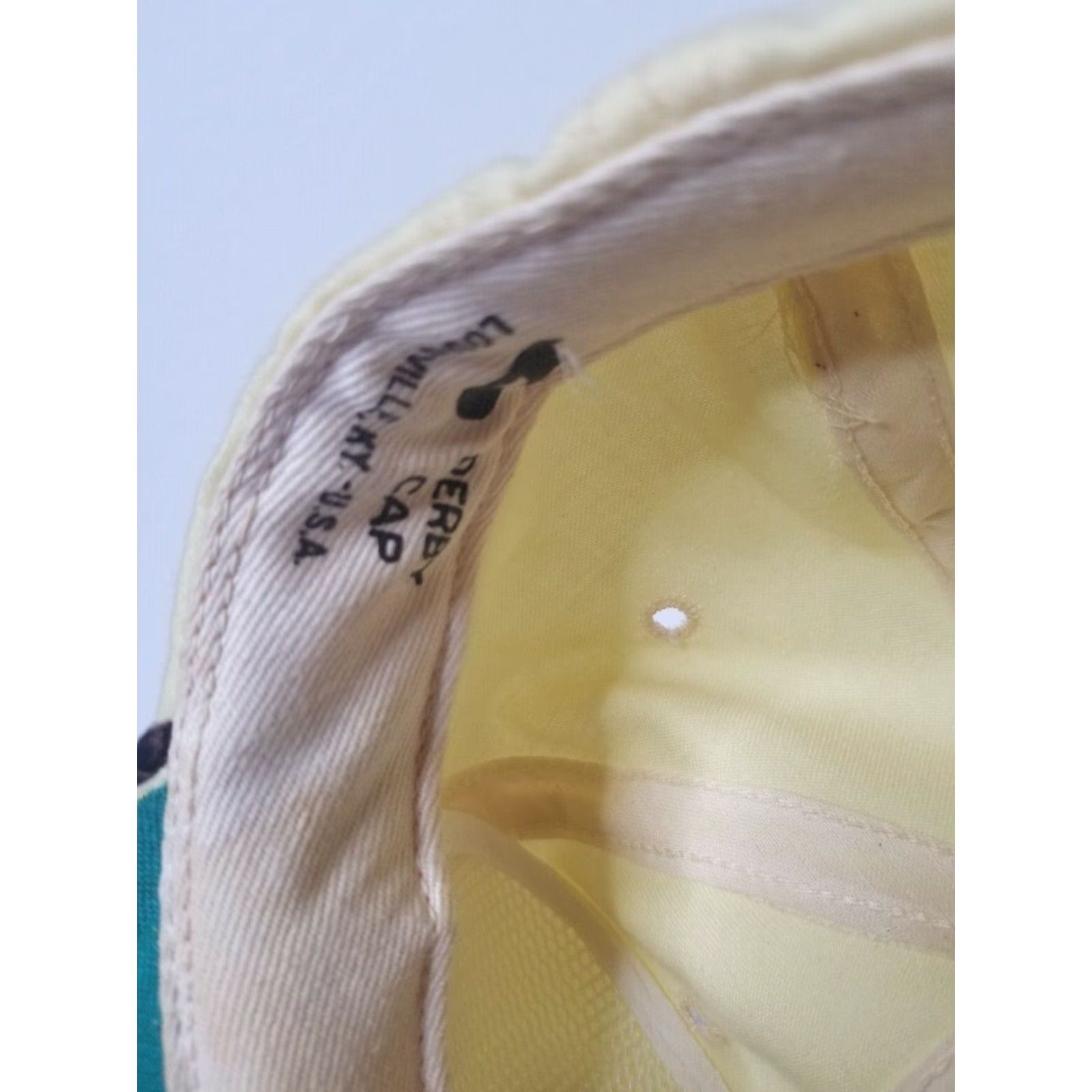 Vintage Vintage Derby Cap Agrico Hat Baseball Snapback Trucker Dad Fertilizer USA Workwear Men Adjustable Yellow 80s 90s American Pattern Solid Hats Size ONE SIZE - 6 Thumbnail
