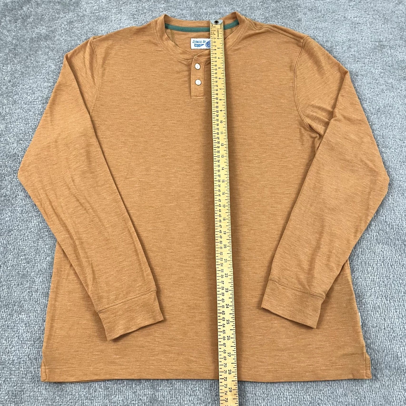 Vintage VINTAGE Seawool by Wellen Shirt Mens Medium Orange Henley Long Sleeve 1/4 Button Size US M / EU 48-50 / 2 - 5 Thumbnail
