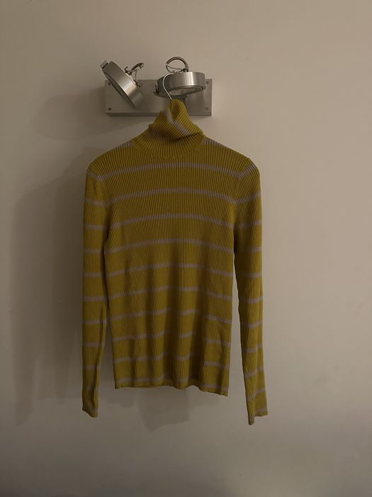 Dries van noten 2025 yellow striped turtleneck