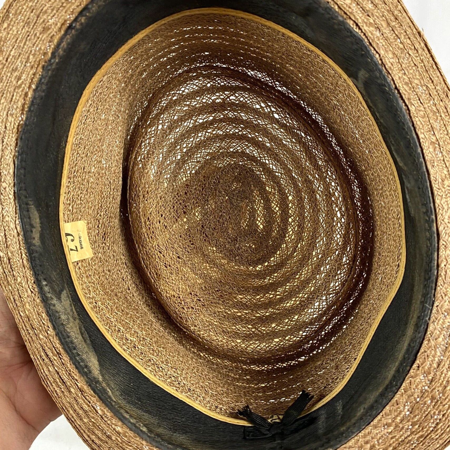 Vintage VINTAGE Near Mint Italian Straw Porkpie Hat Size 7 Size ONE SIZE - 5 Thumbnail