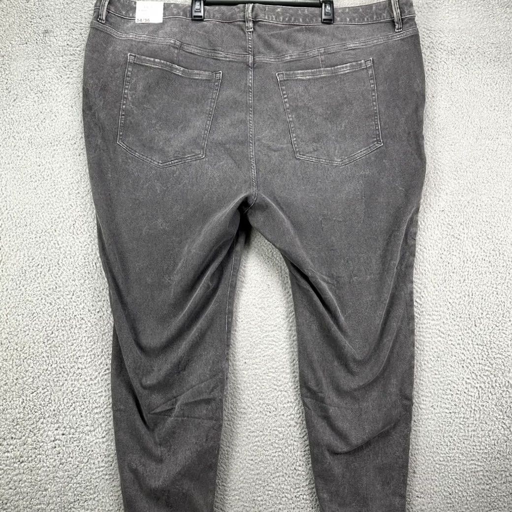Vintage Lane Bryant Skinny Jeans Womens 34-36 Grey Distressed Denim Slim 5 Pocket Button Rise NA Denim NEW Size 24" / US 00 / IT 34 - 3 Thumbnail