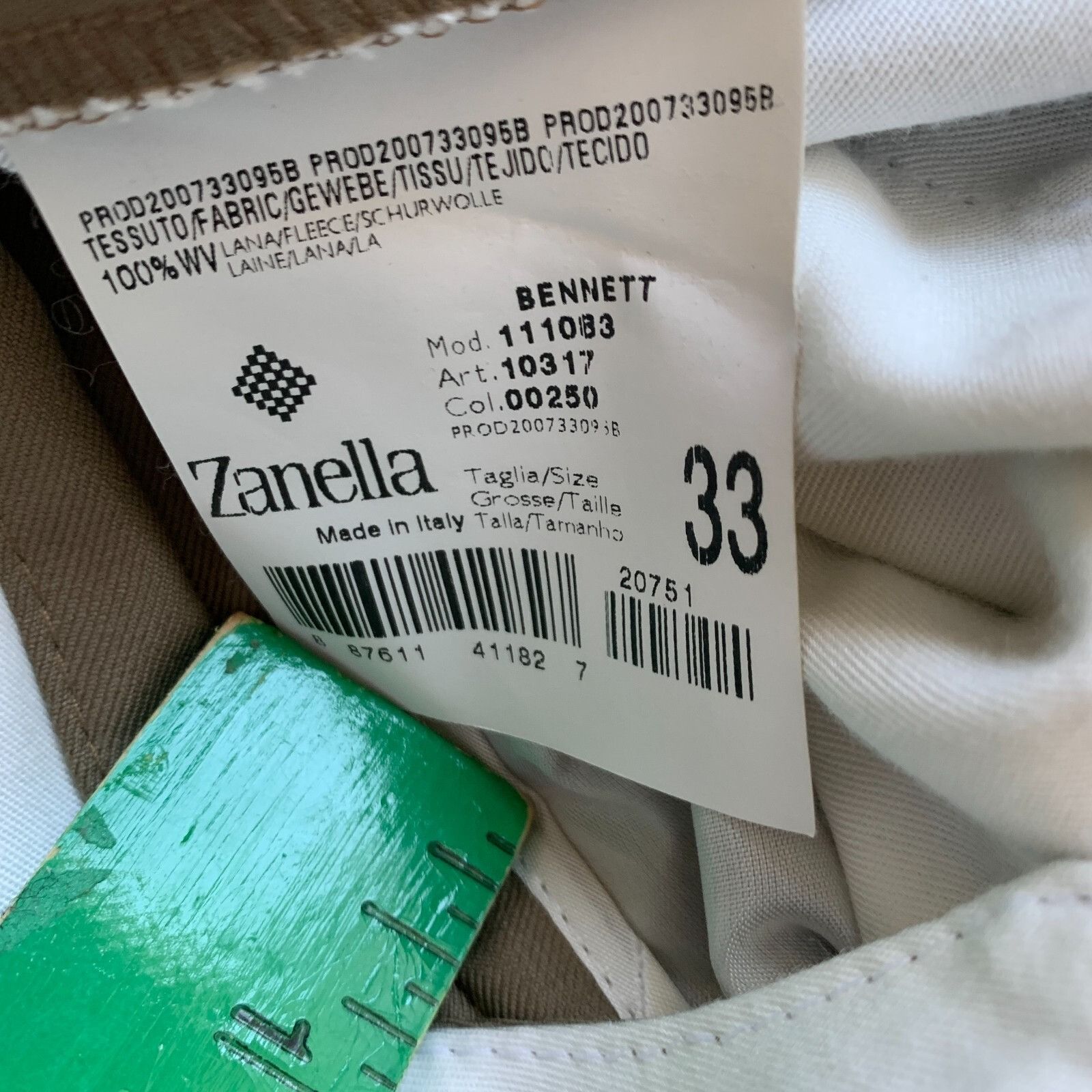 Zanella Zanella $350 Dress Pants Mens Size 33 Bennett Double Pleated Size 34S - 4 Thumbnail