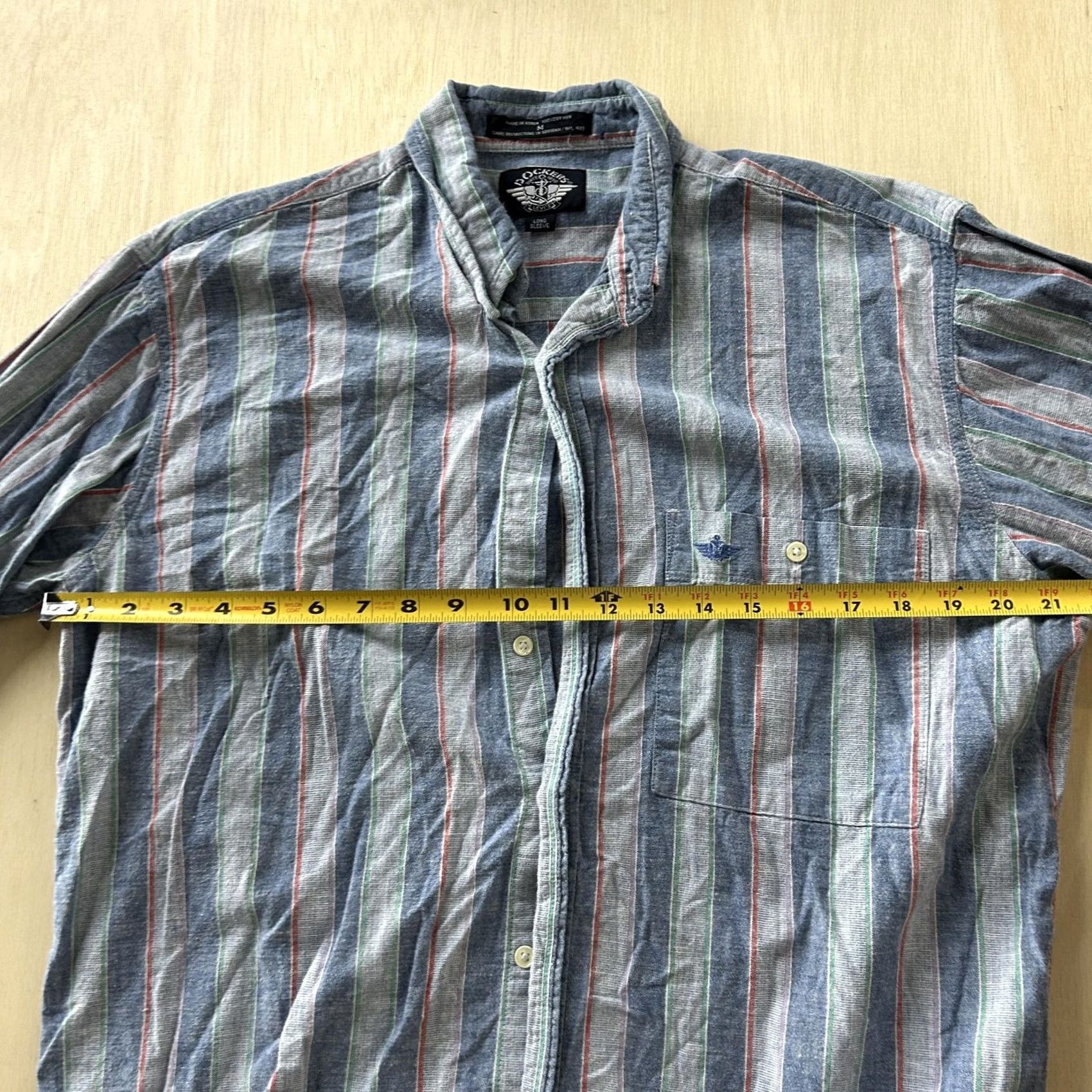 Dockers VINTAGE Dockers Shirt Mens Medium Blue Stripe Long Sleeve Button Up Casual 90s Size US M / EU 48-50 / 2 - 5 Thumbnail