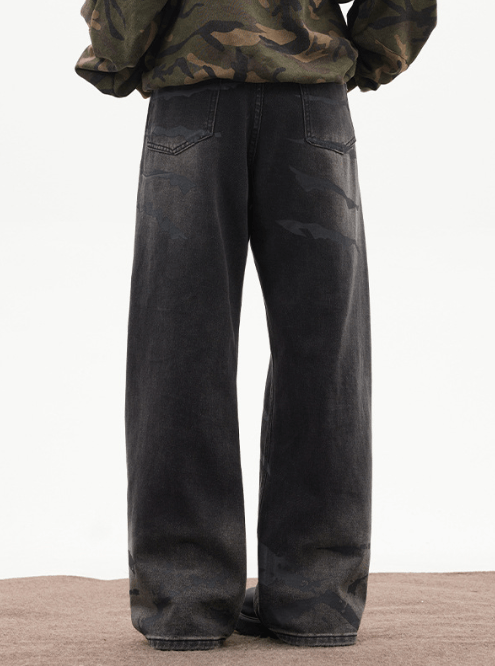 Japanese Brand Black straight loose ripple design distressed washed jeans Size US 32 / EU 48 - 4 Thumbnail
