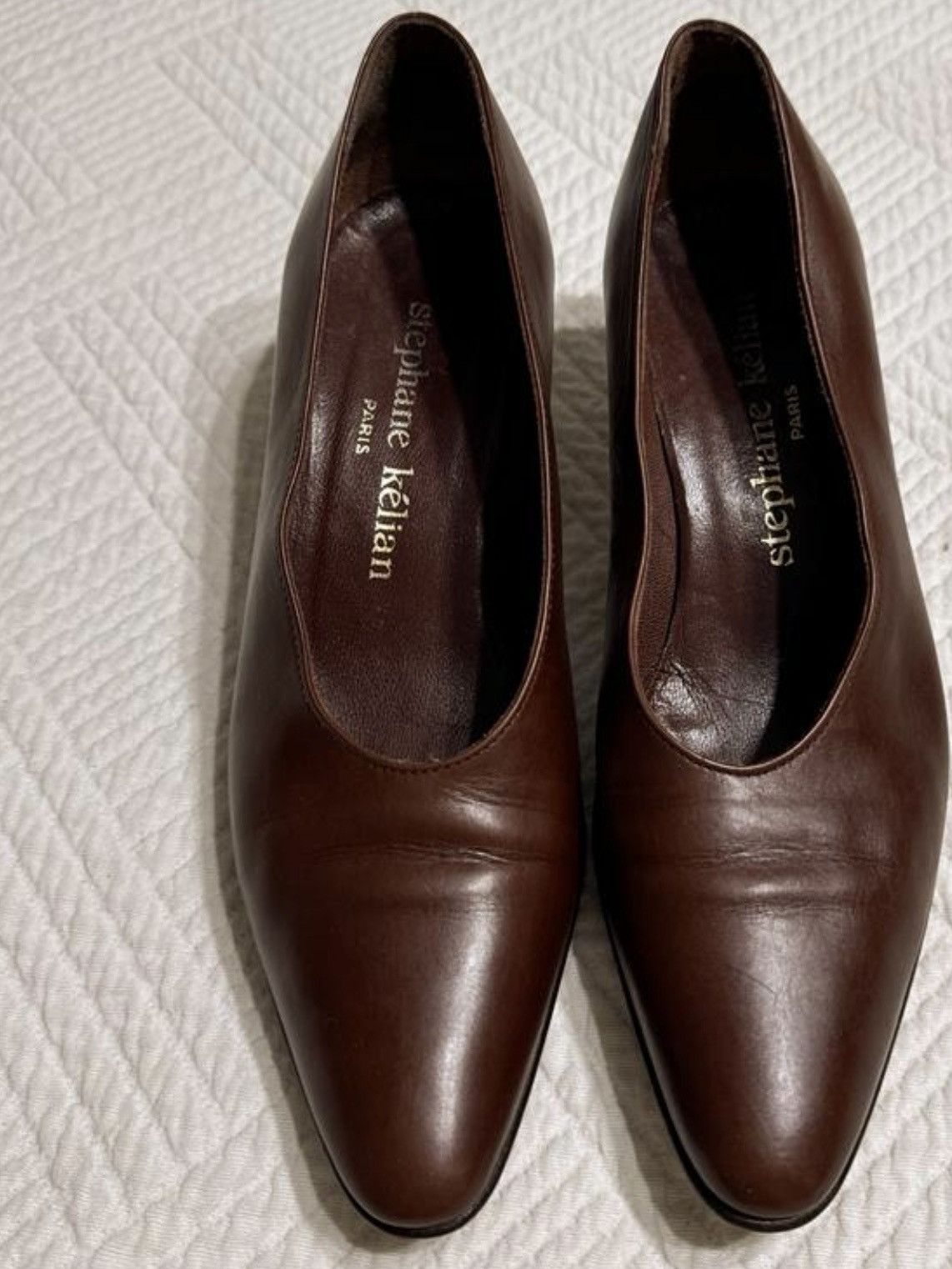 Designer × Vintage Stepane Kelian heels shoes size 4 france leather brown Size US 8.5 / IT 38.5 - 2 Thumbnail