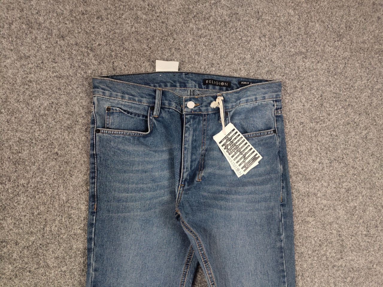 If Six Was Nine Religion New Atlantic Blue Force Distressed Denim Zip jeans Size US 34 / EU 50 - 7 Thumbnail
