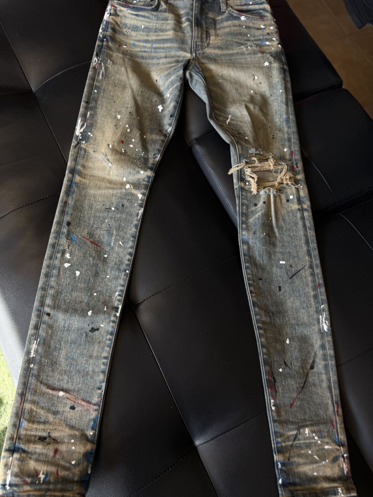 Amiri Amiri Blue Jeans Colorful Paint Splatter Size 30 Flawless 🧼 Size US 30 / EU 46 - 2 Thumbnail
